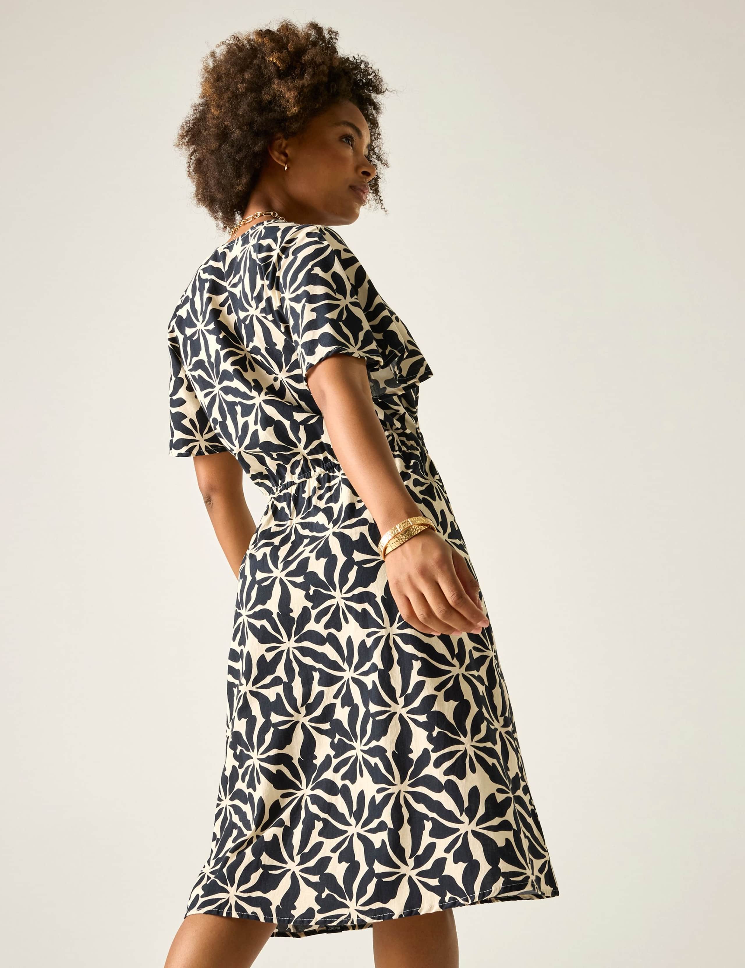 Elona Pure Cotton Floral V-Neck Midi Dress 5 of 7