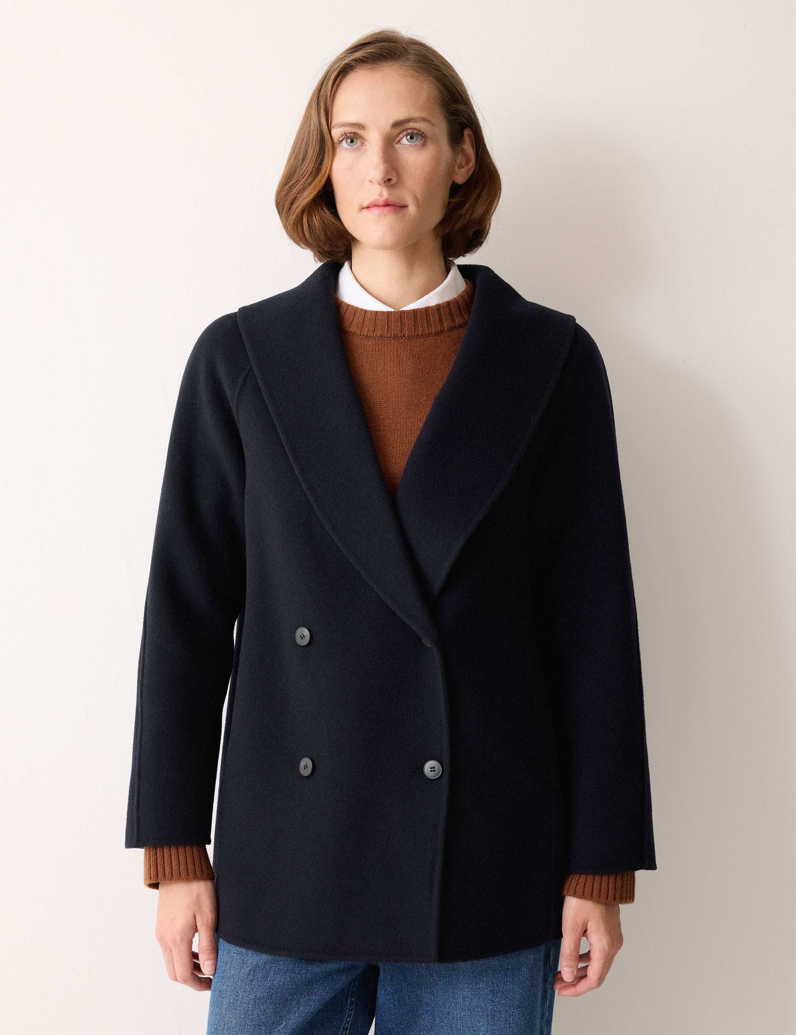 Double Faced Wool Rich Shawl Collar Peacoat 1 of 6