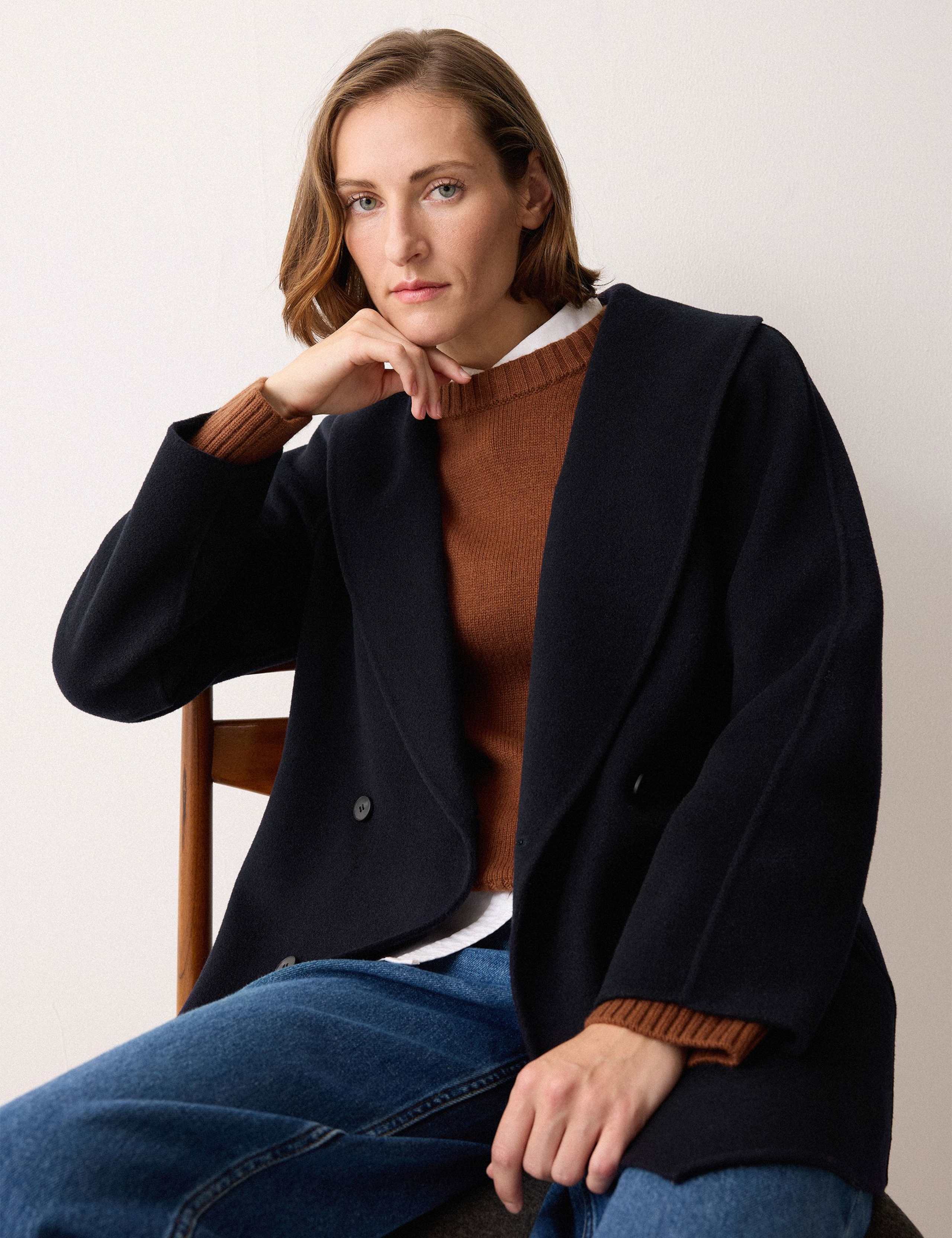 Double Faced Wool Rich Shawl Collar Peacoat 5 of 6