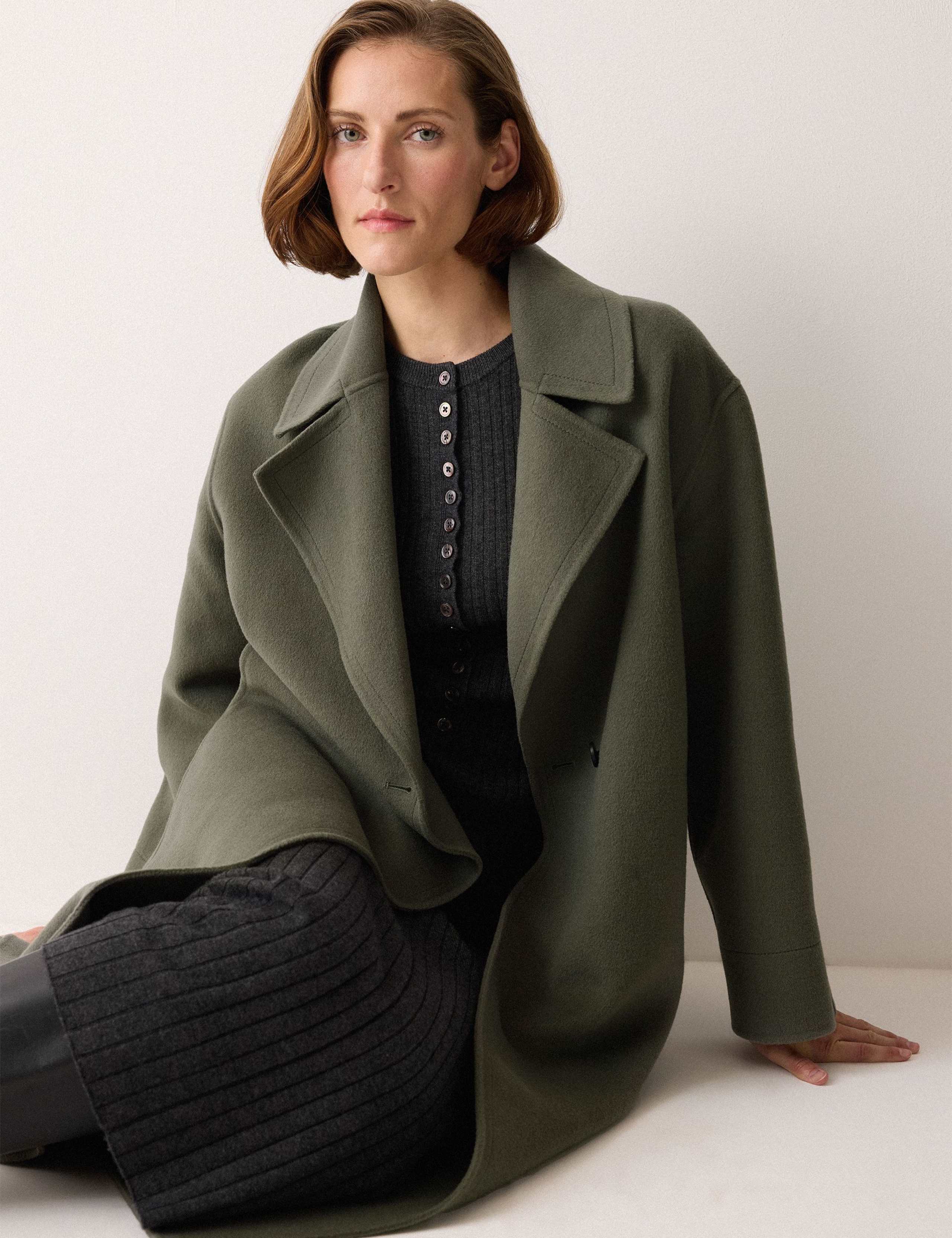 Double Faced Wool Rich Belted Wrap Coat 2 of 6