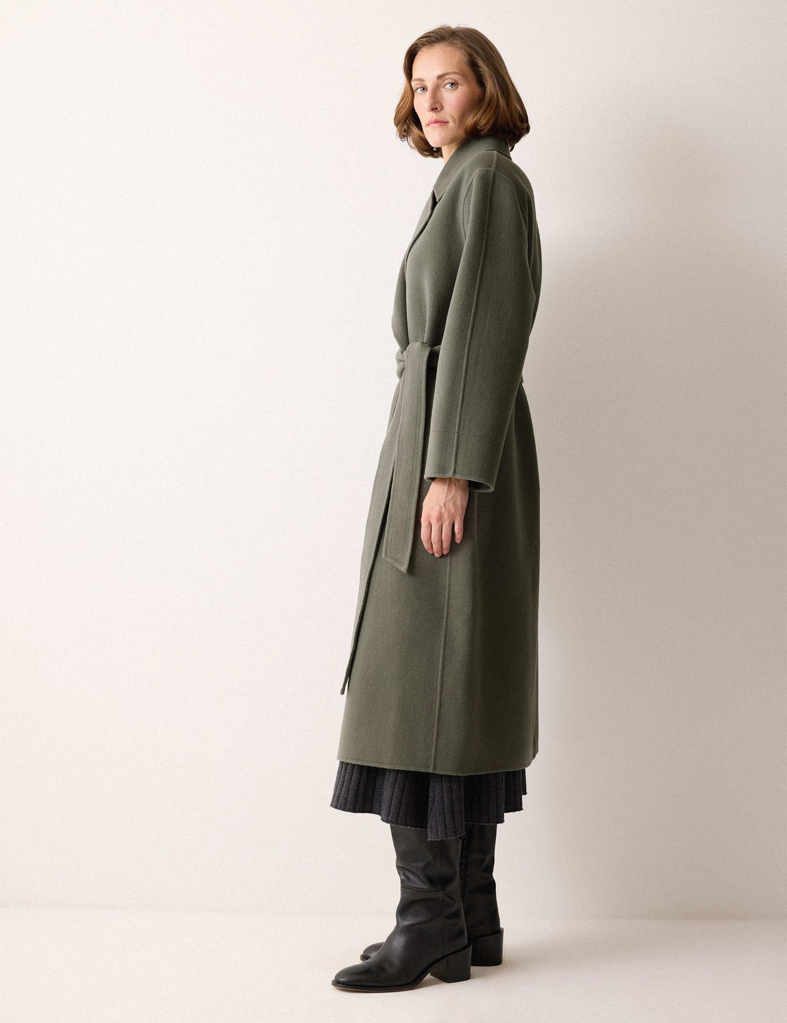 Double Faced Wool Rich Belted Wrap Coat 6 of 6