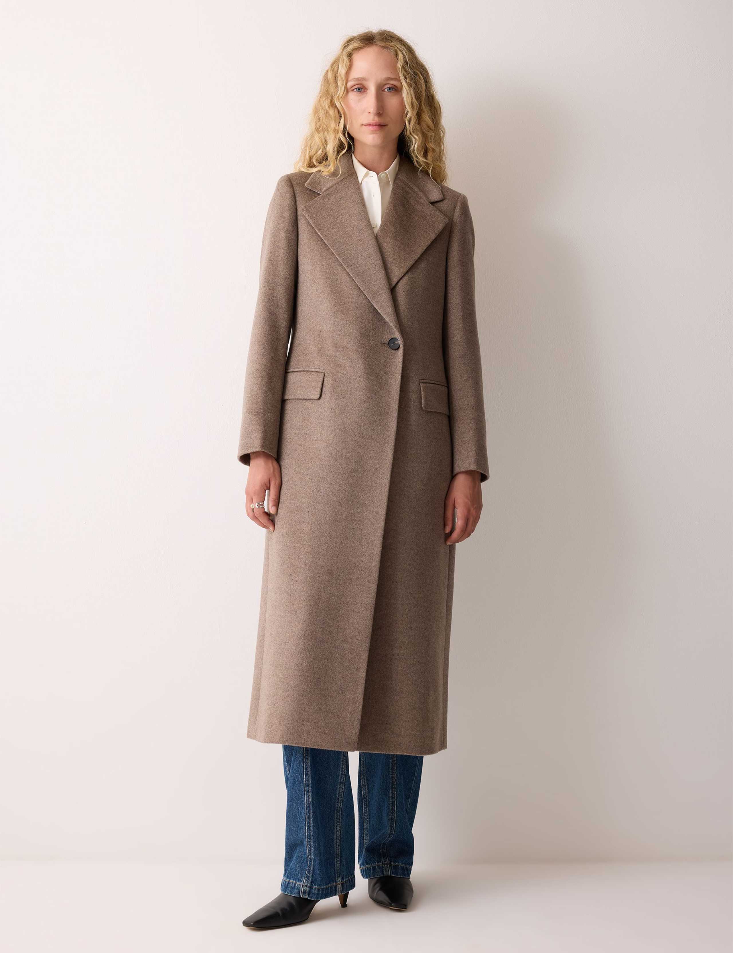 Pure Wool Collared Longline Duster Coat 1 of 6