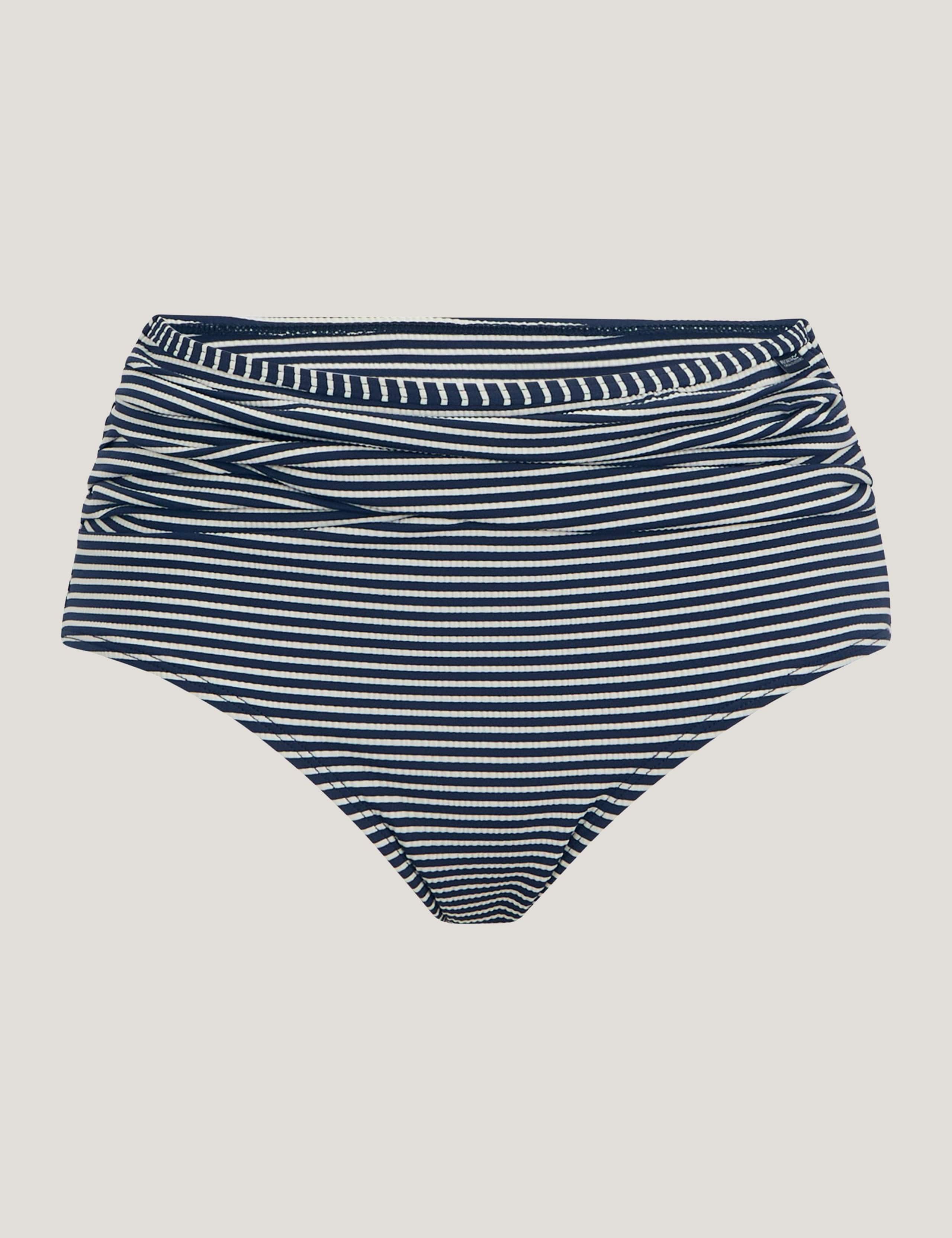 Loria Striped High Waisted Bikini Bottoms 2 of 7