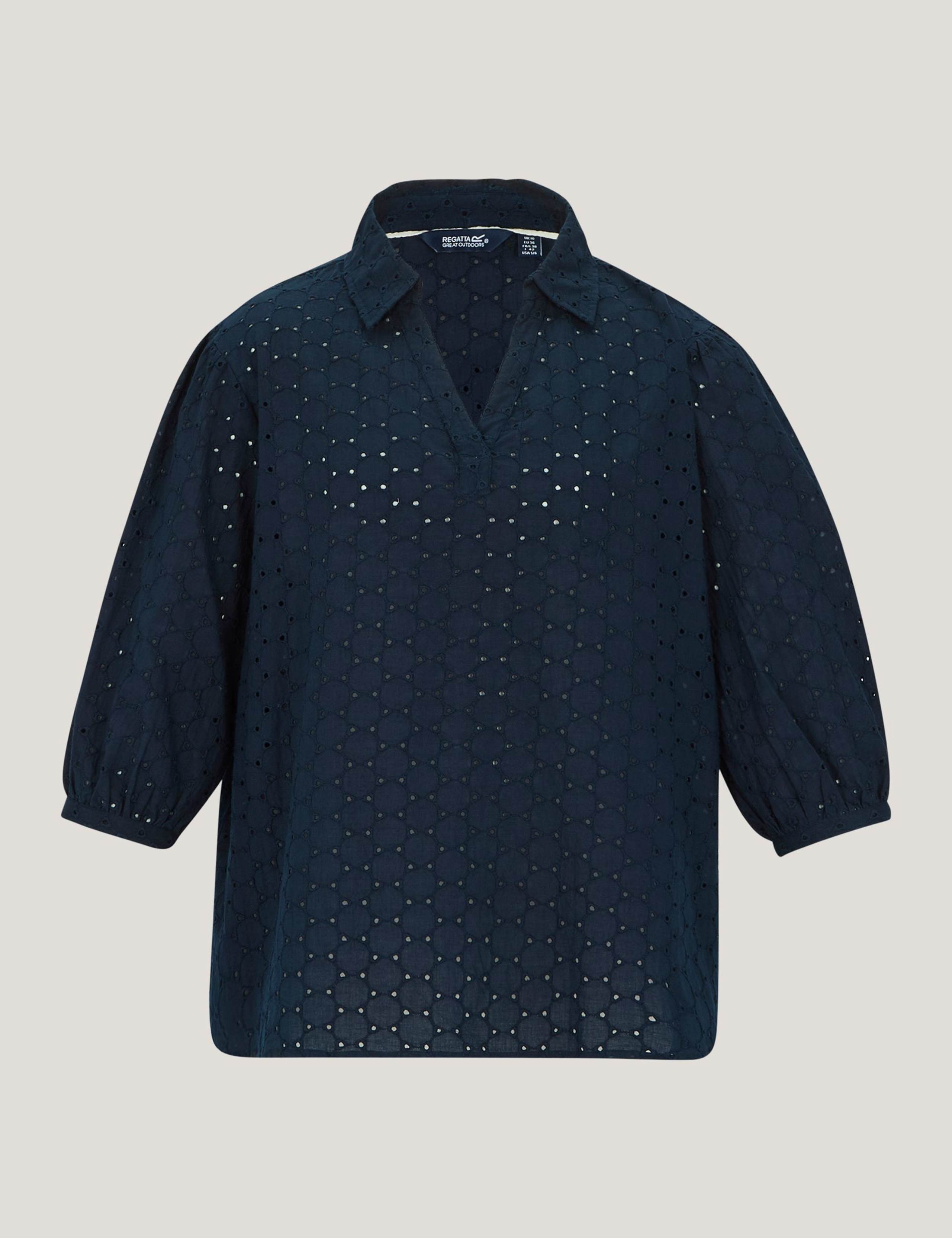 Nofino Cotton Rich Broderie Floral Blouse 2 of 7