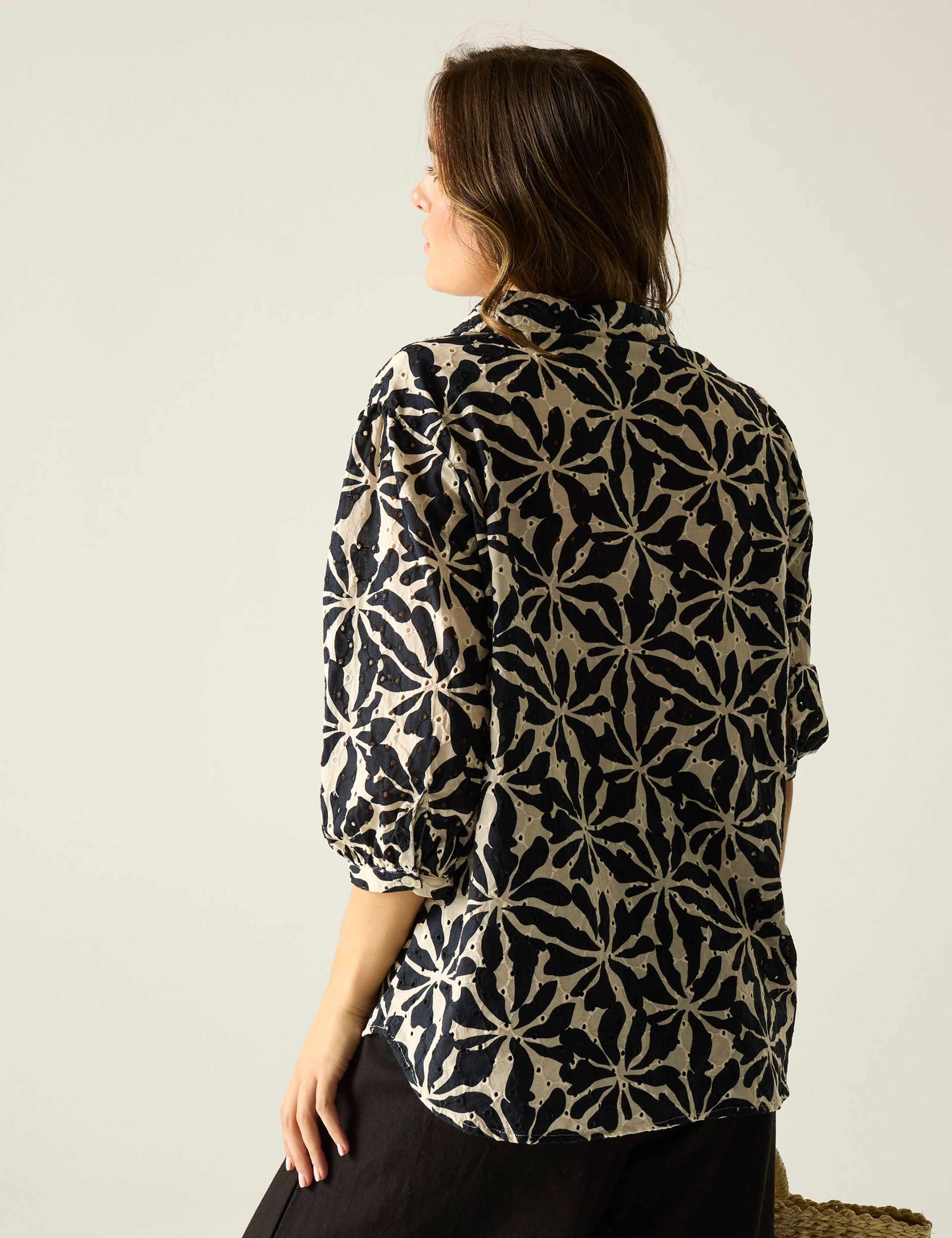 Nofino Cotton Rich Broderie Floral Blouse 7 of 7