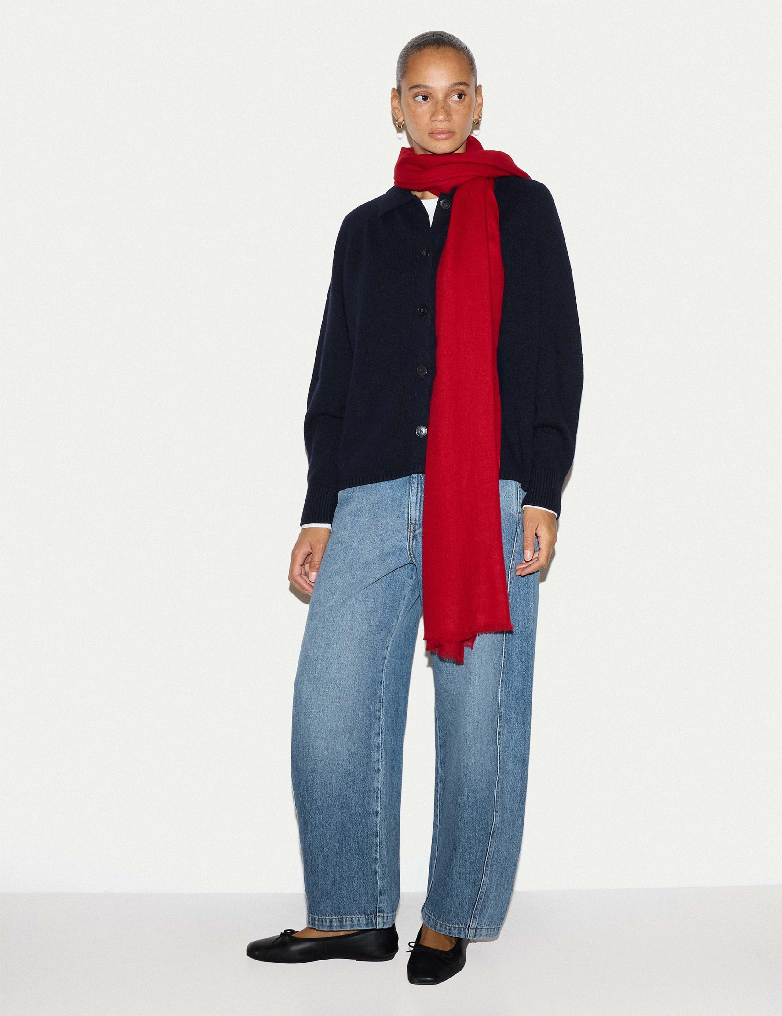 Wool Rich Collared Relaxed Cardigan 3 of 6