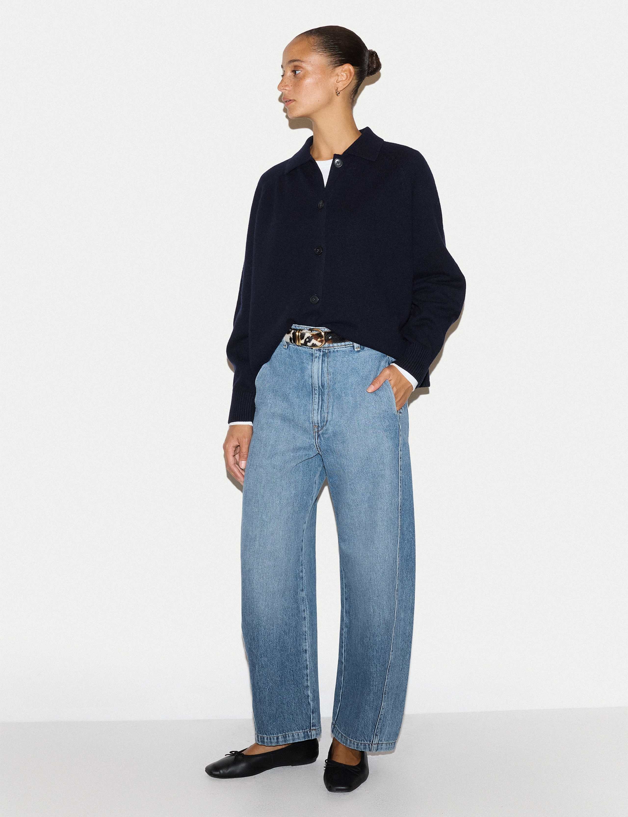 Wool Rich Collared Relaxed Cardigan 4 of 6