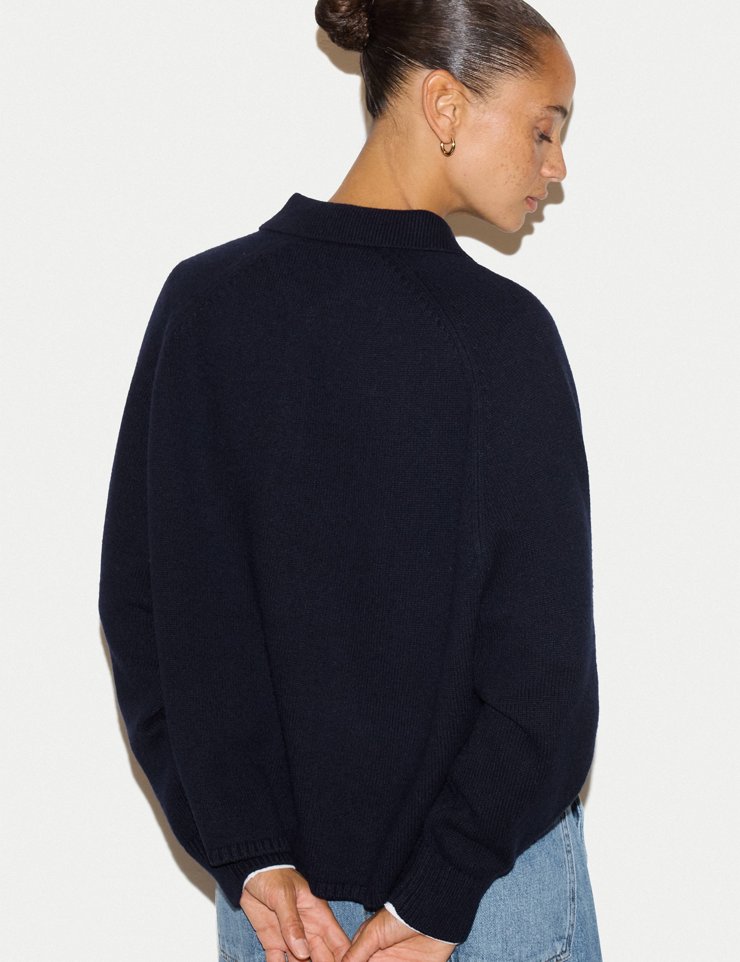 Wool Rich Collared Relaxed Cardigan 6 of 6