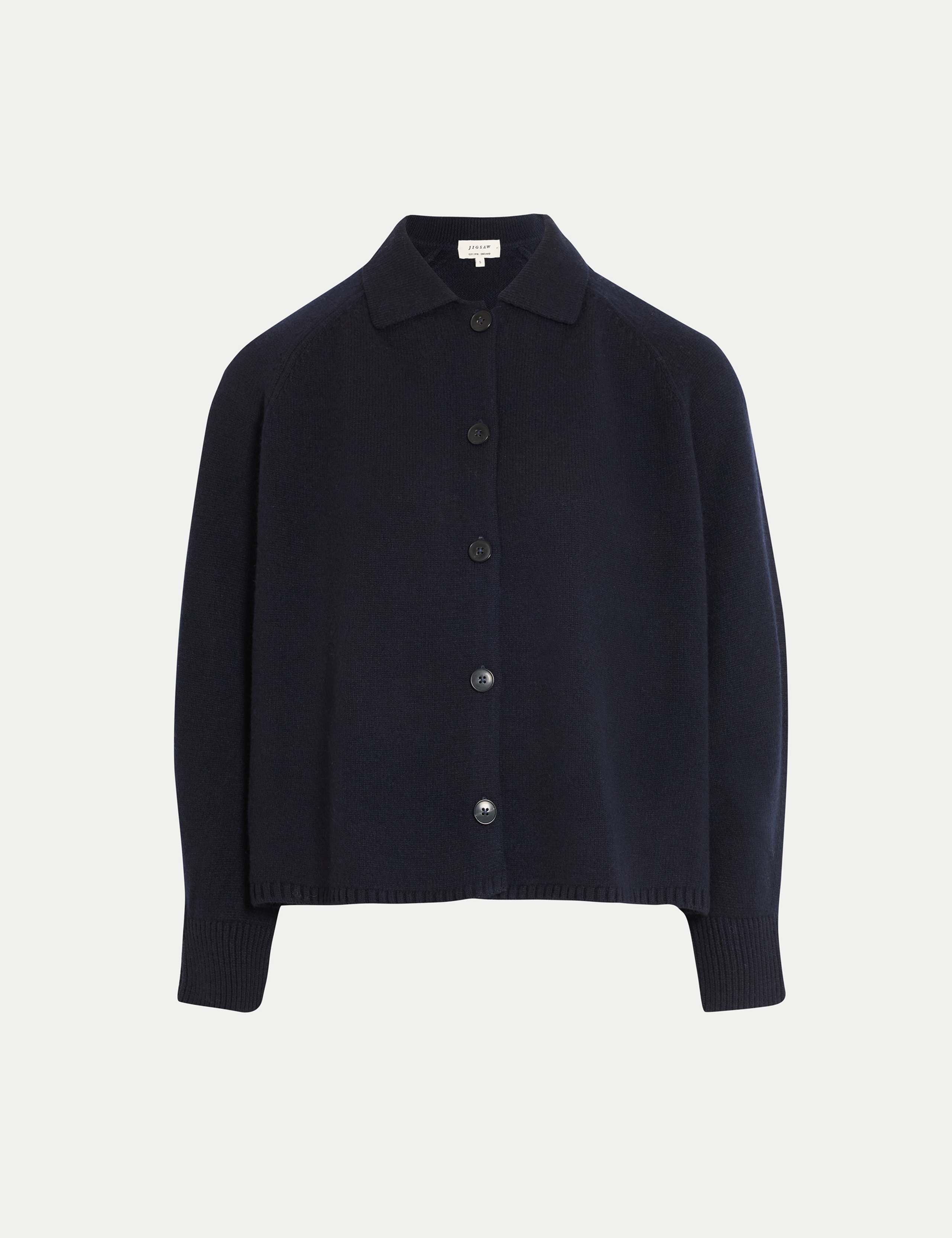 Wool Rich Collared Relaxed Cardigan 2 of 6
