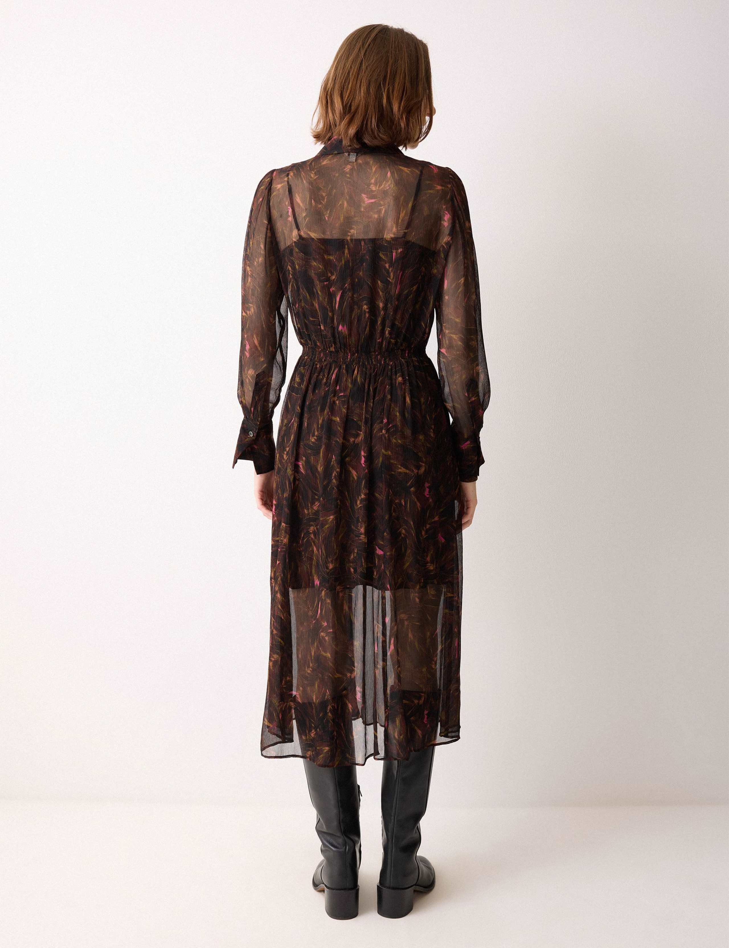 Floral Collared Midi Shirt Dress 2 of 6