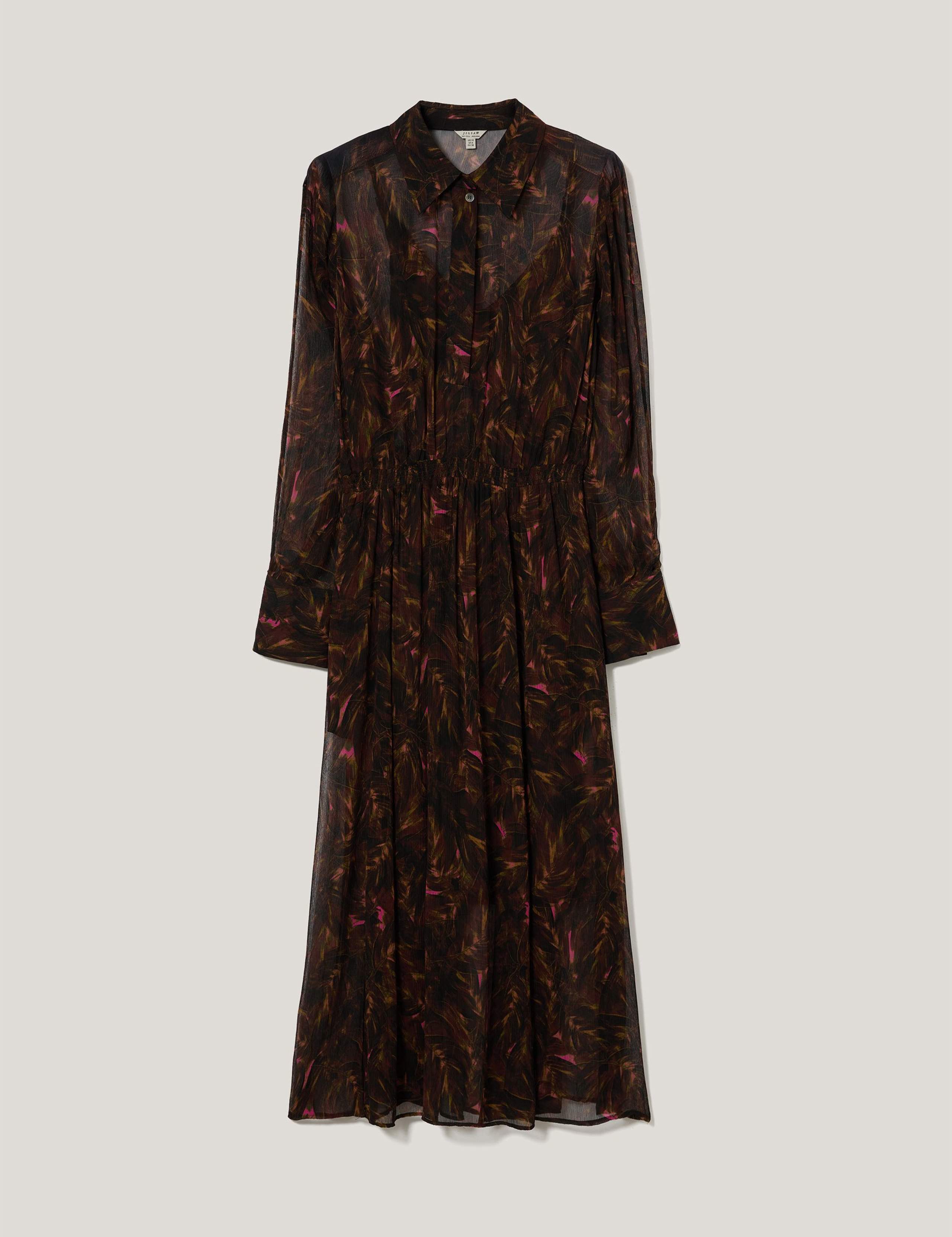 Floral Collared Midi Shirt Dress 3 of 6