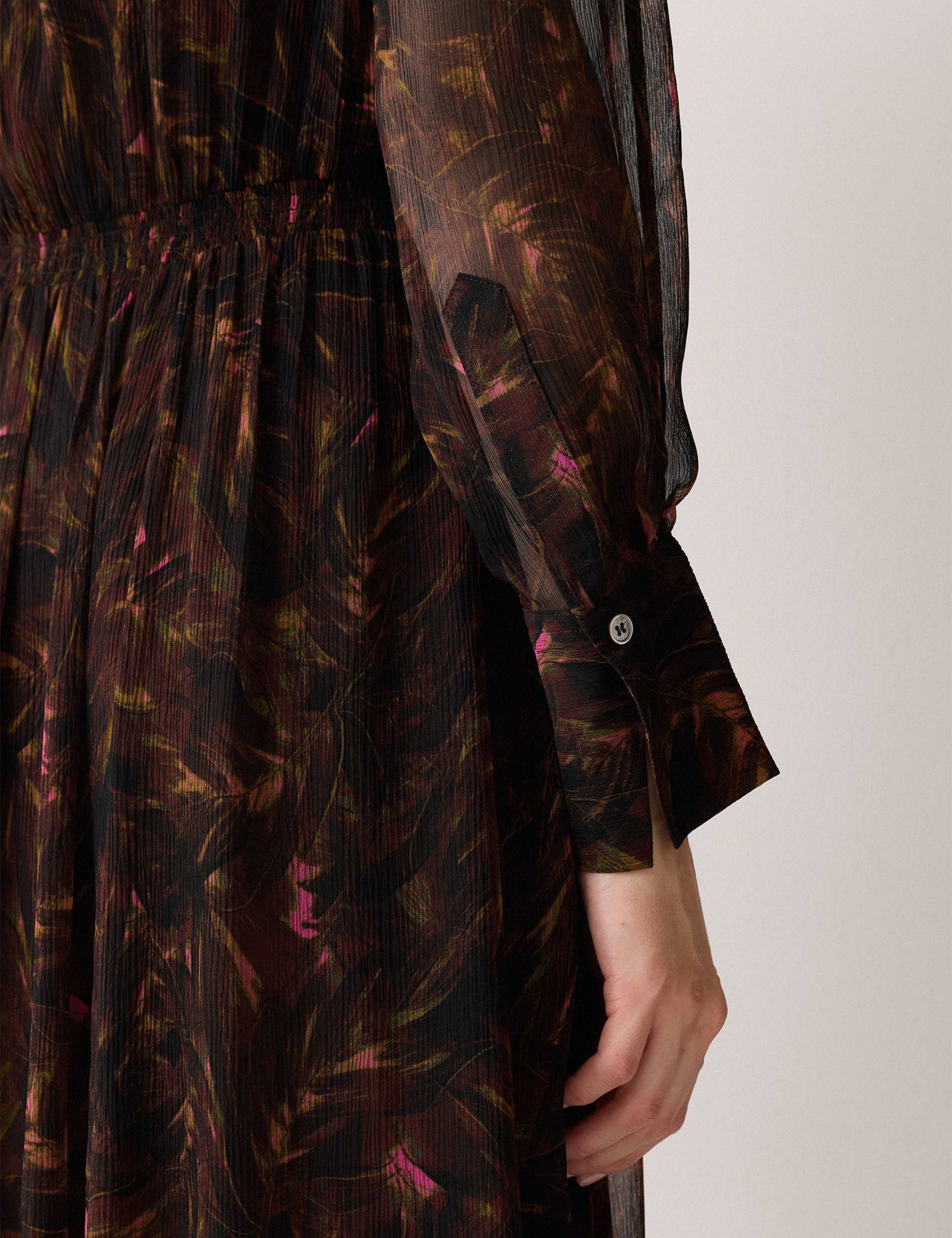 Floral Collared Midi Shirt Dress 5 of 6