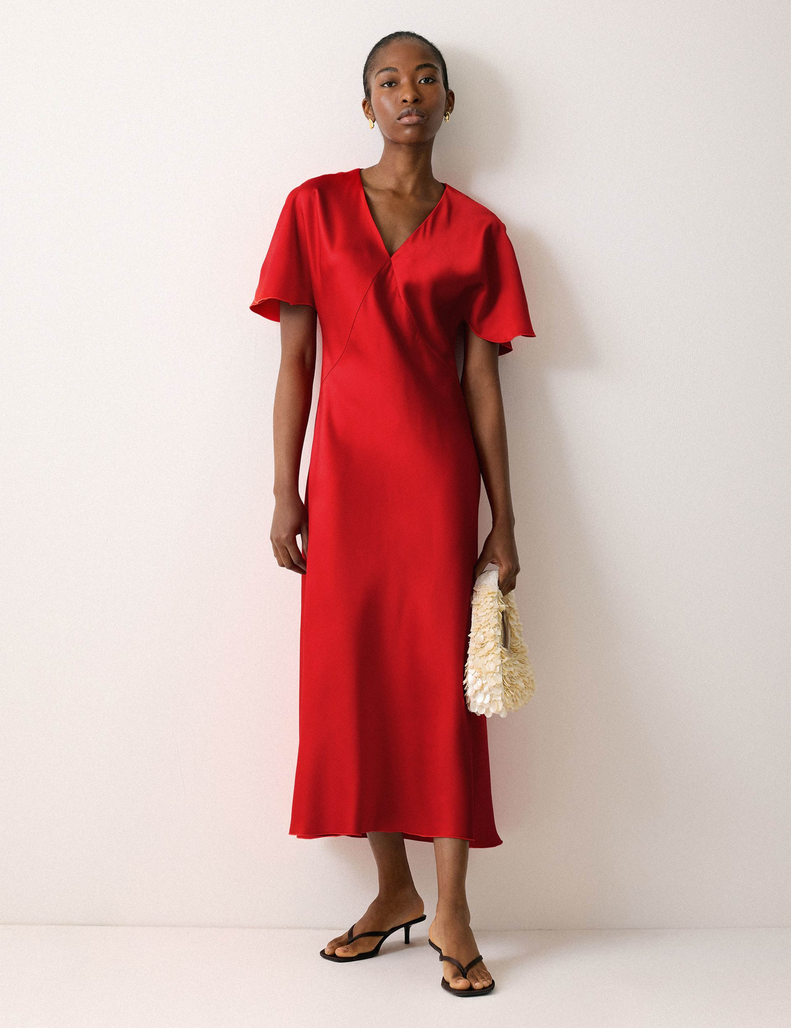 Satin Empire Line Midi Dress 2 of 5