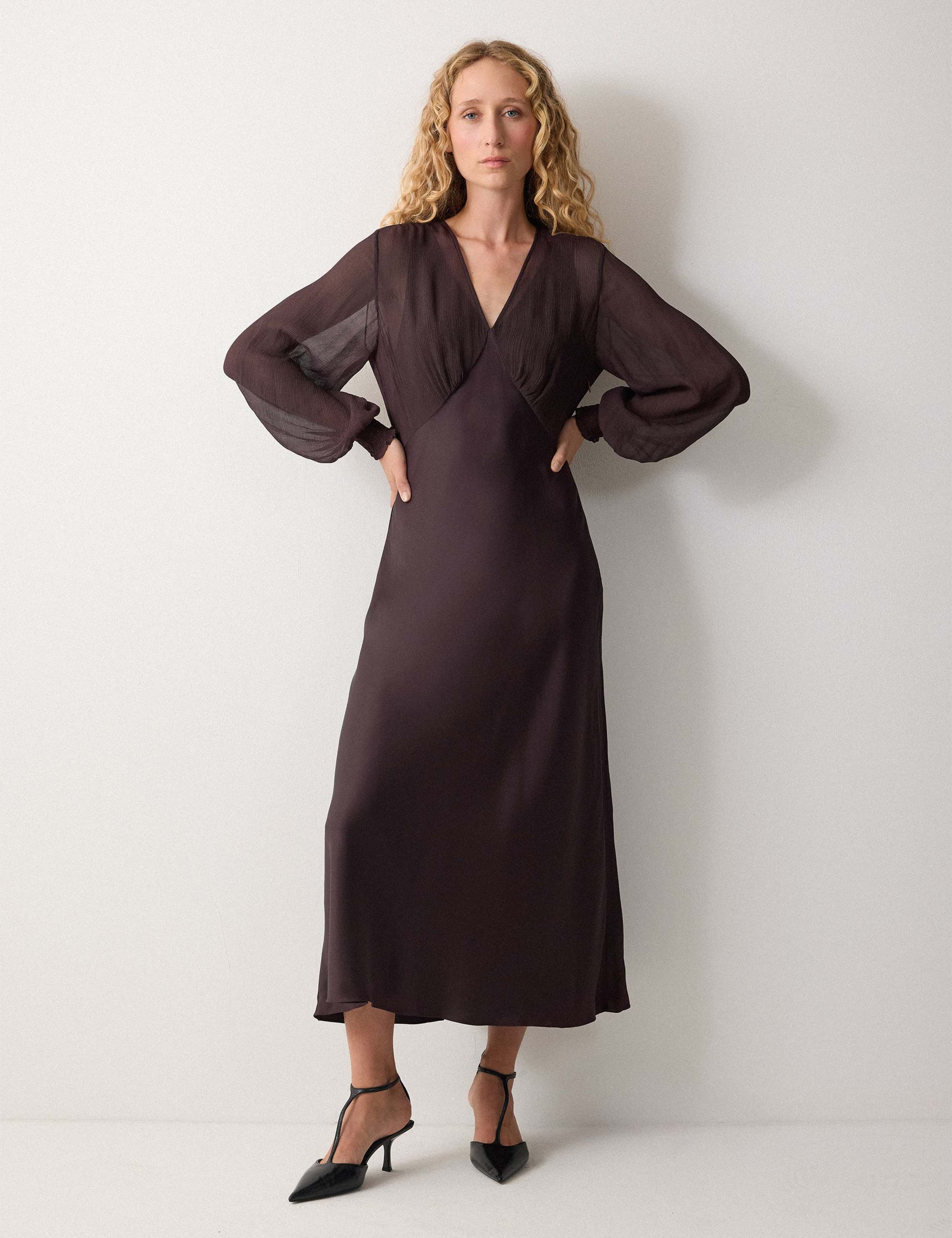 V-Neck Midi Tailored Dress 3 of 6