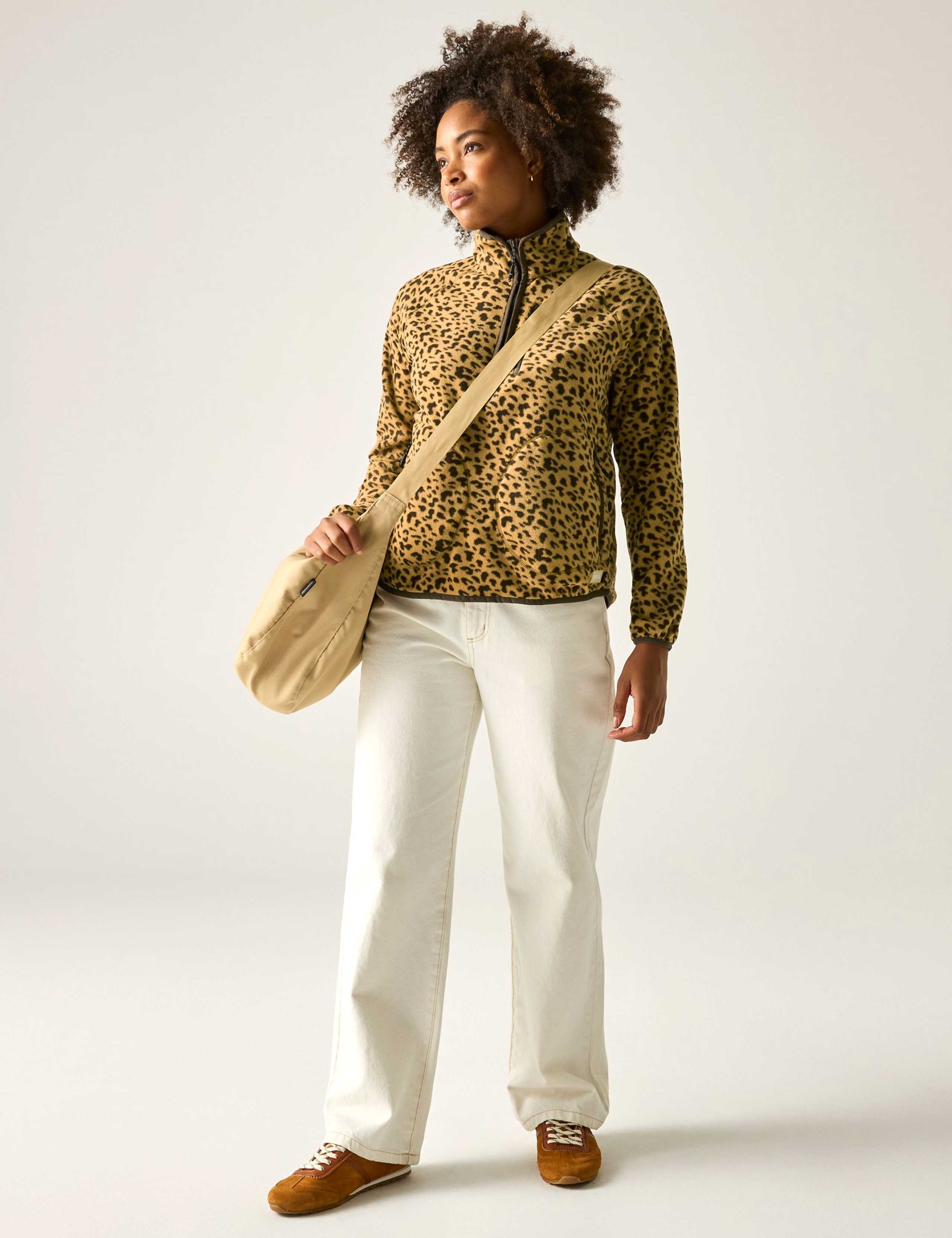 Frankie Leopard Print Half Zip Fleece Jacket 3 of 7