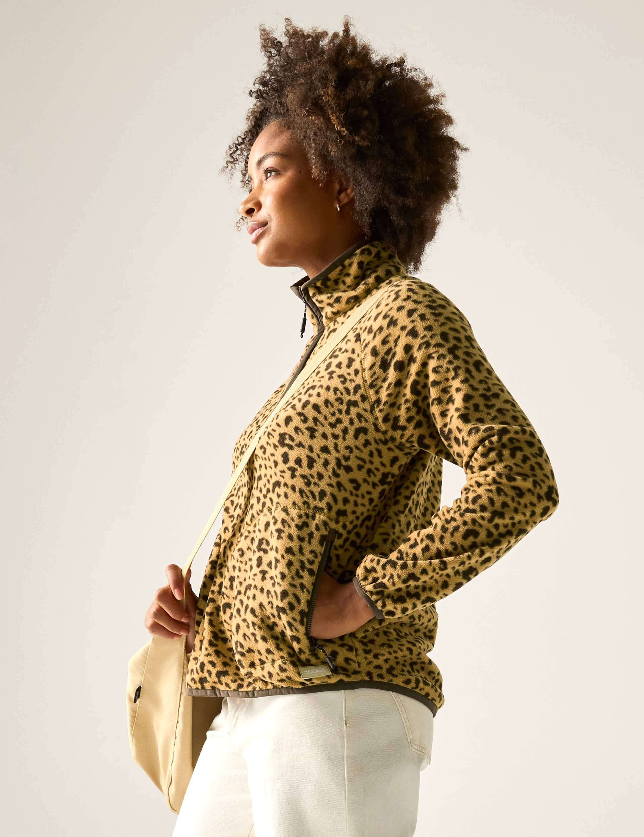 Frankie Leopard Print Half Zip Fleece Jacket 5 of 7