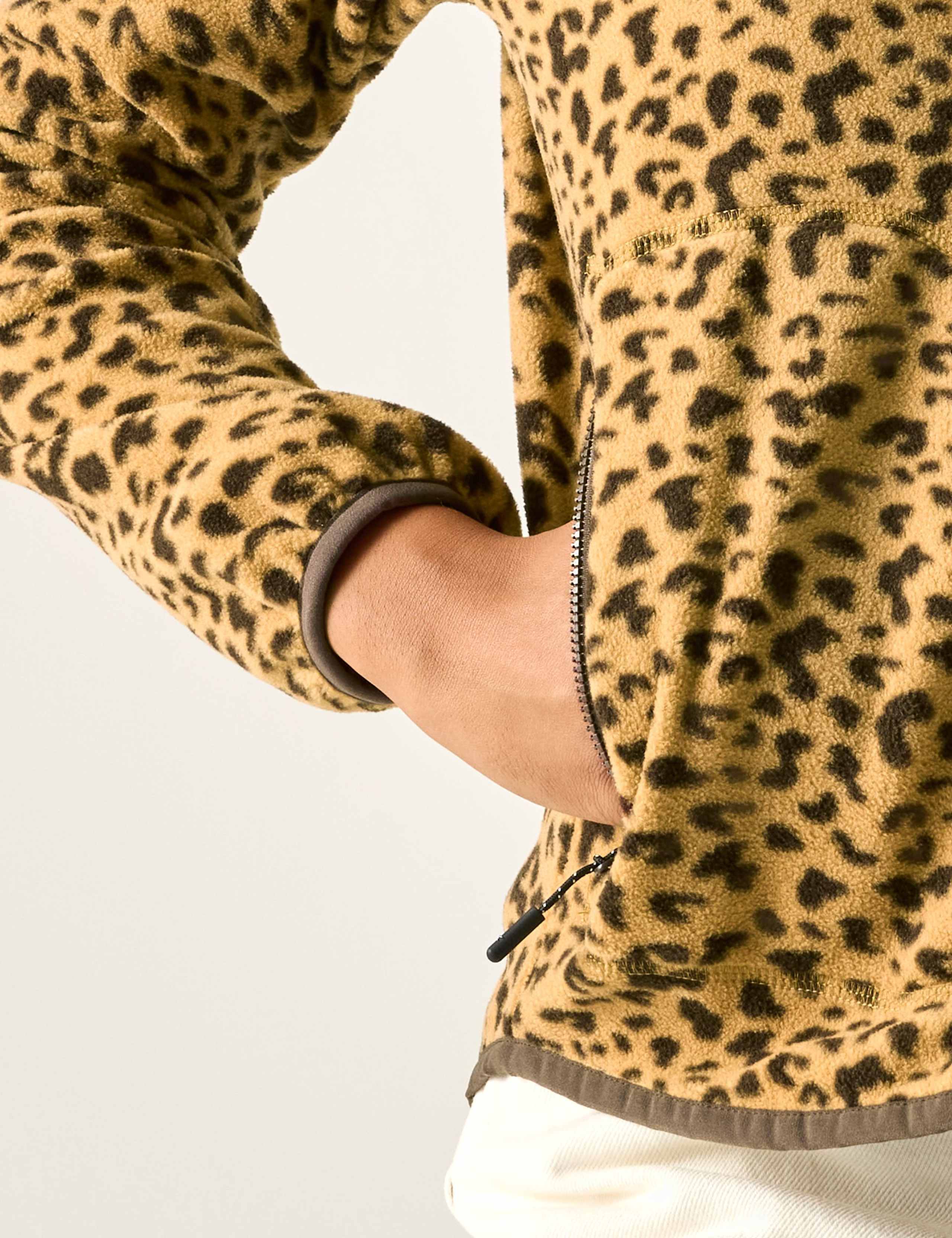 Frankie Leopard Print Half Zip Fleece Jacket 6 of 7