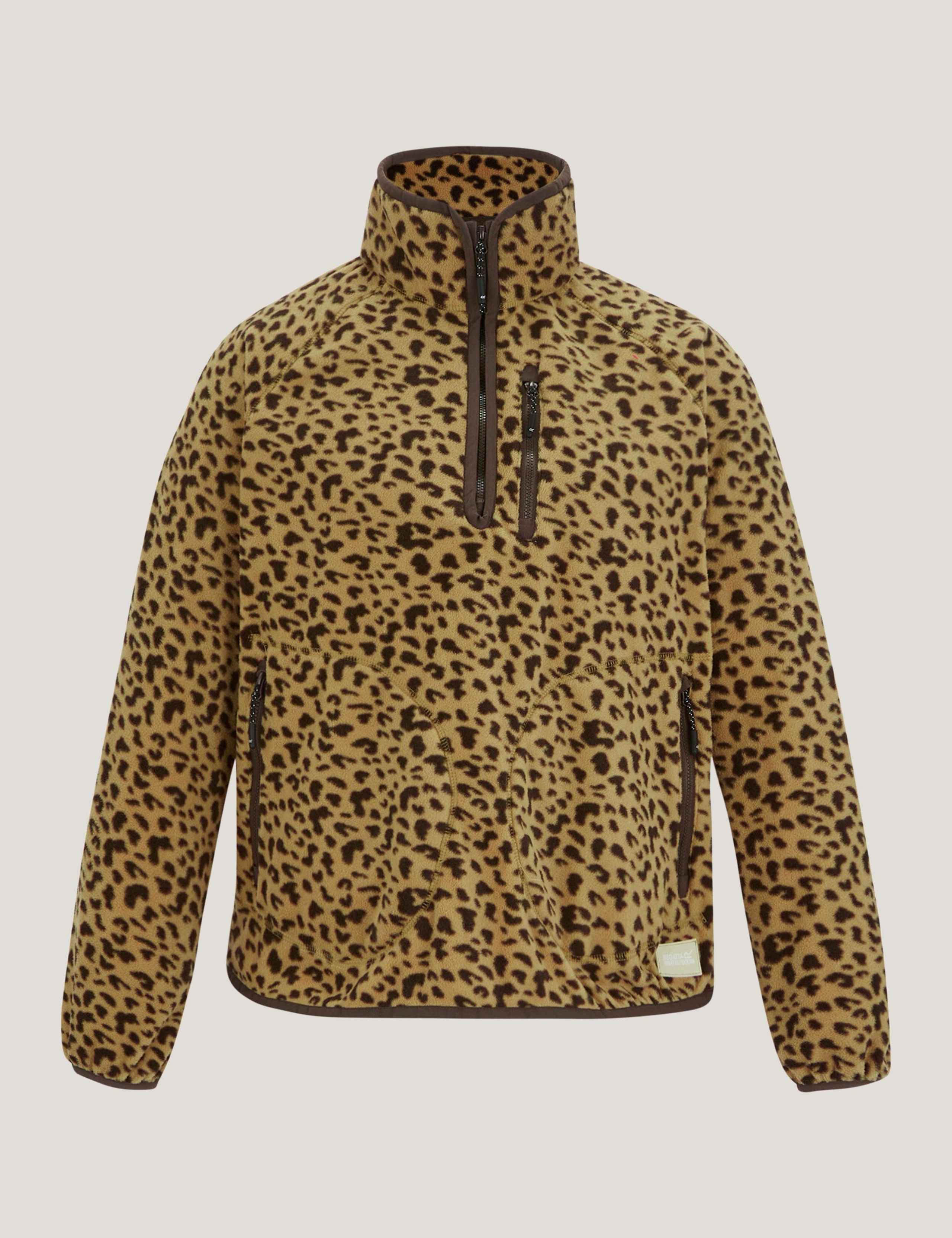 Frankie Leopard Print Half Zip Fleece Jacket 2 of 7