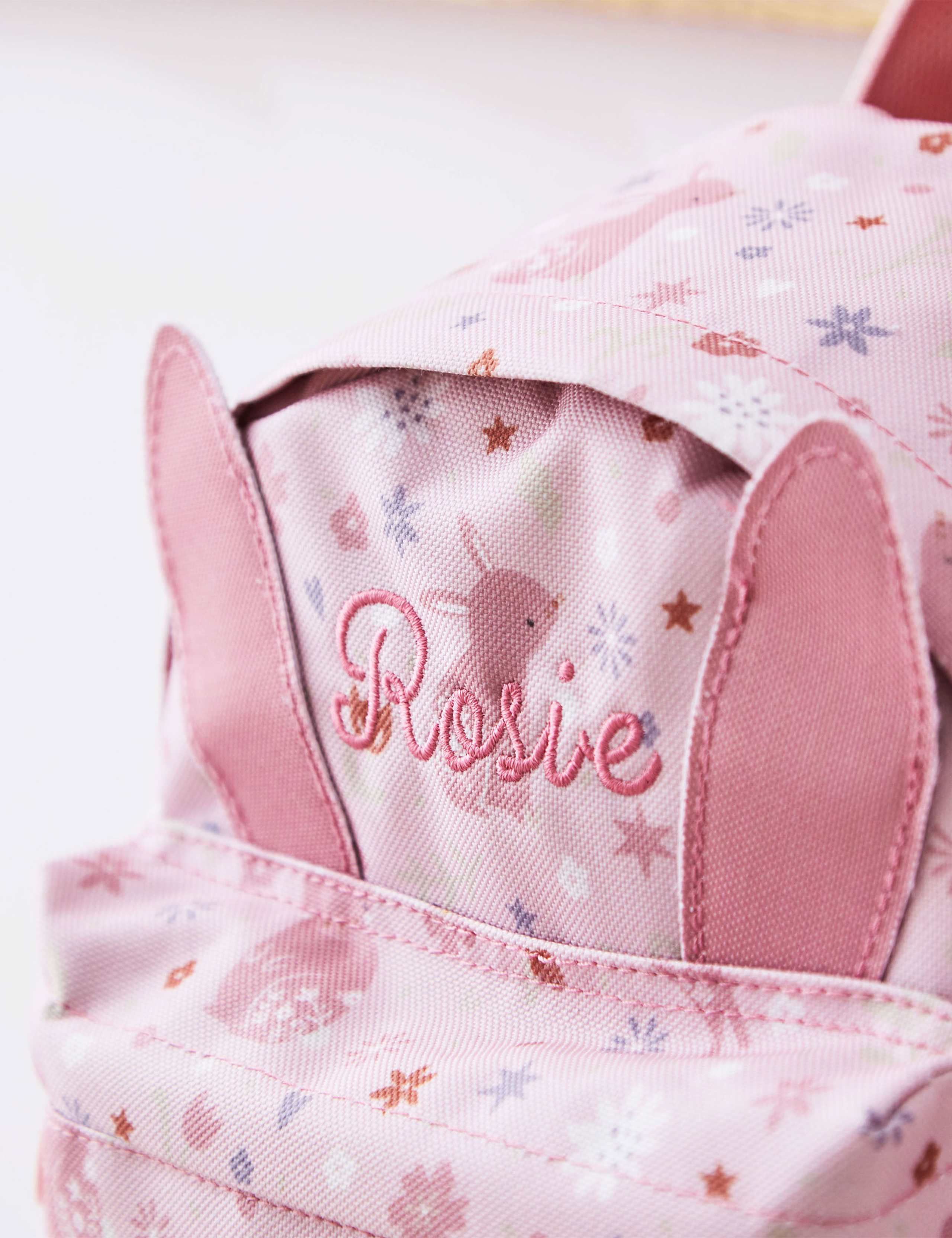 Personalised Pink Bunny Mini Backpack with Ears 2 of 4