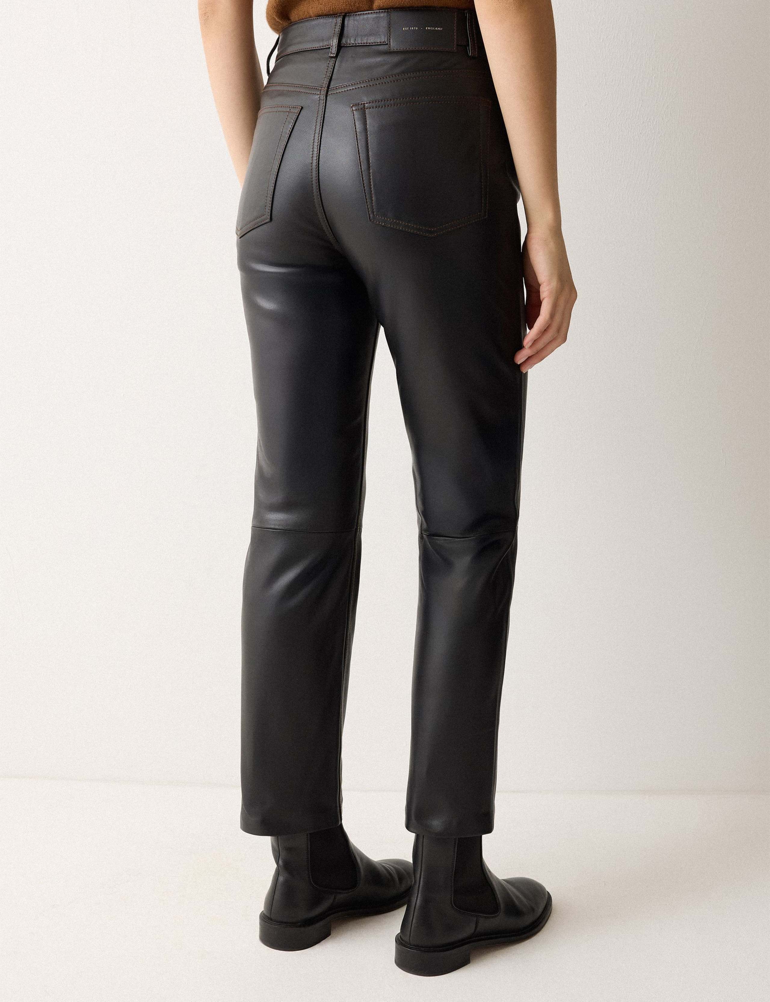 Leather Straight Leg Ankle Grazer Jeans 5 of 5