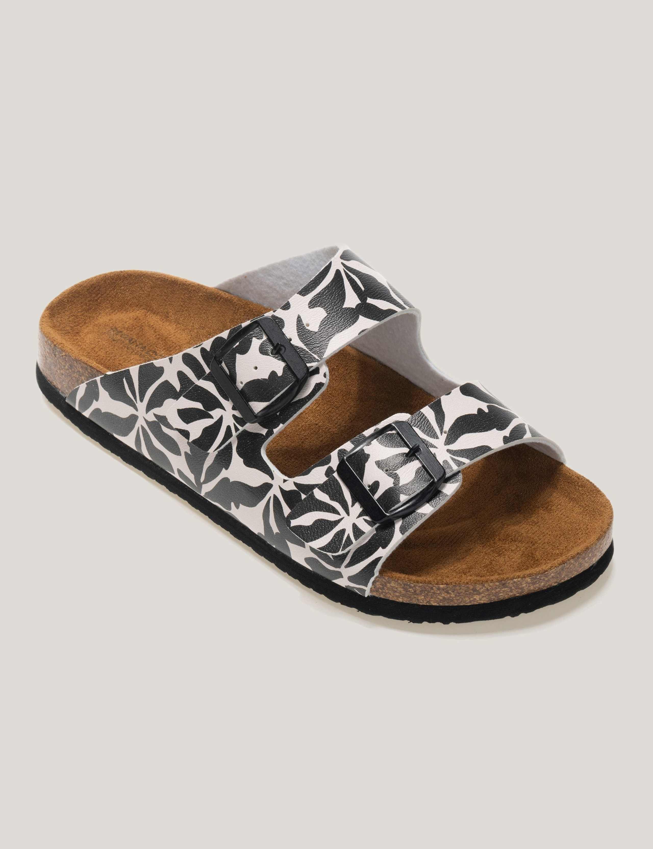 Mia Floral Buckle Flat Footbed Sliders 3 of 9