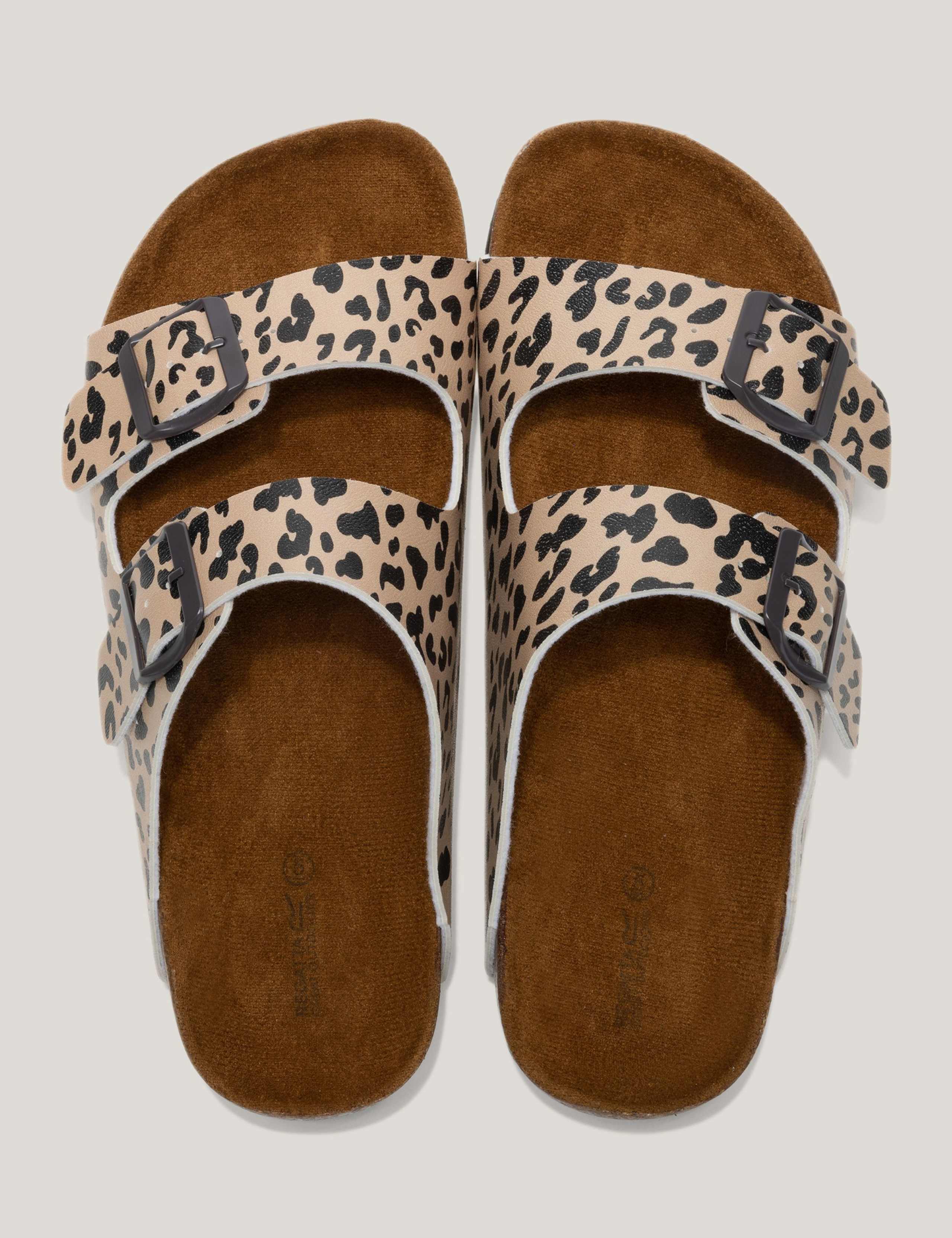 Mia Leopard Double Buckle Footbed Sandals 3 of 9