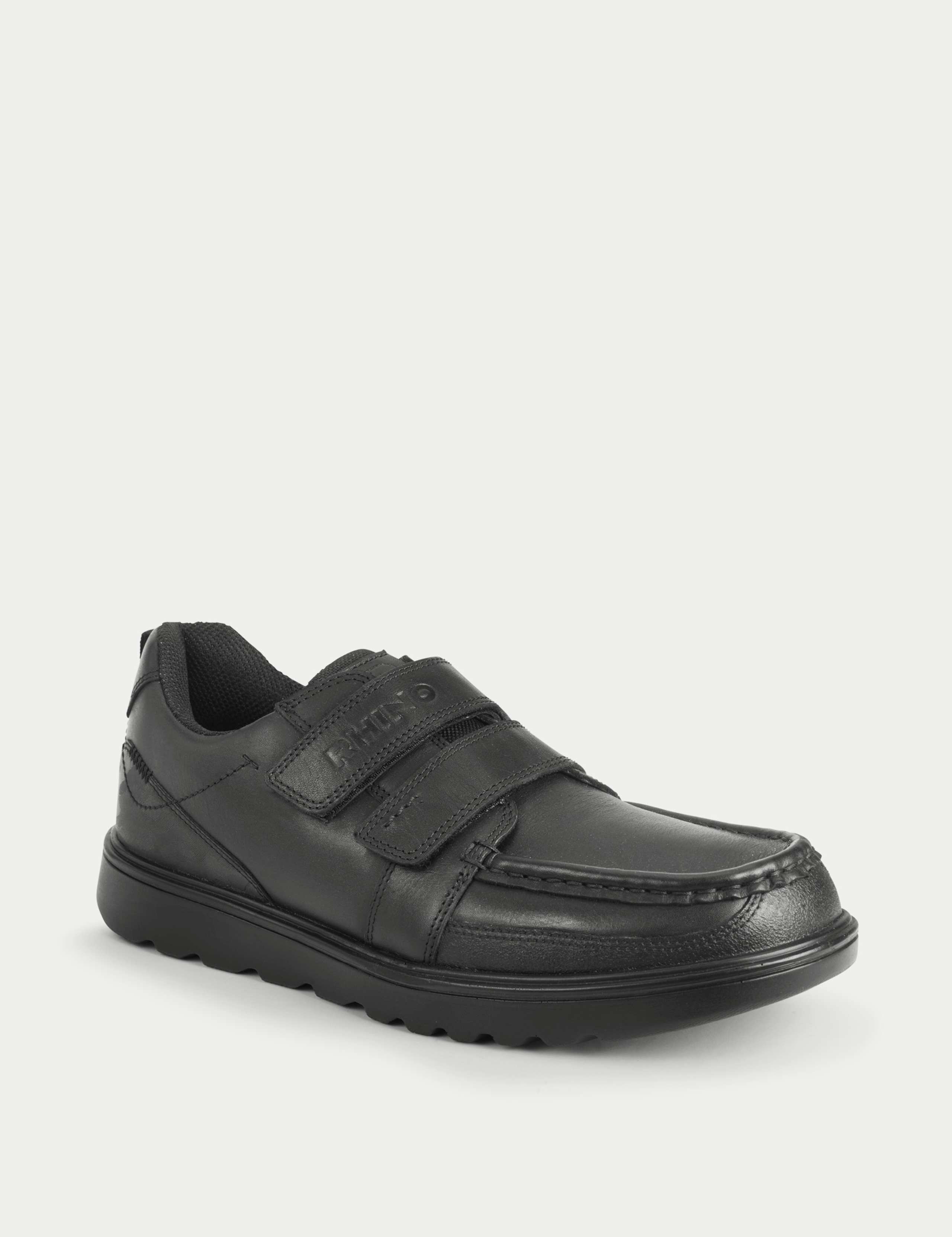 Kids' Leather Riptape School Shoes (2 Large - 9½ Large) 4 of 5