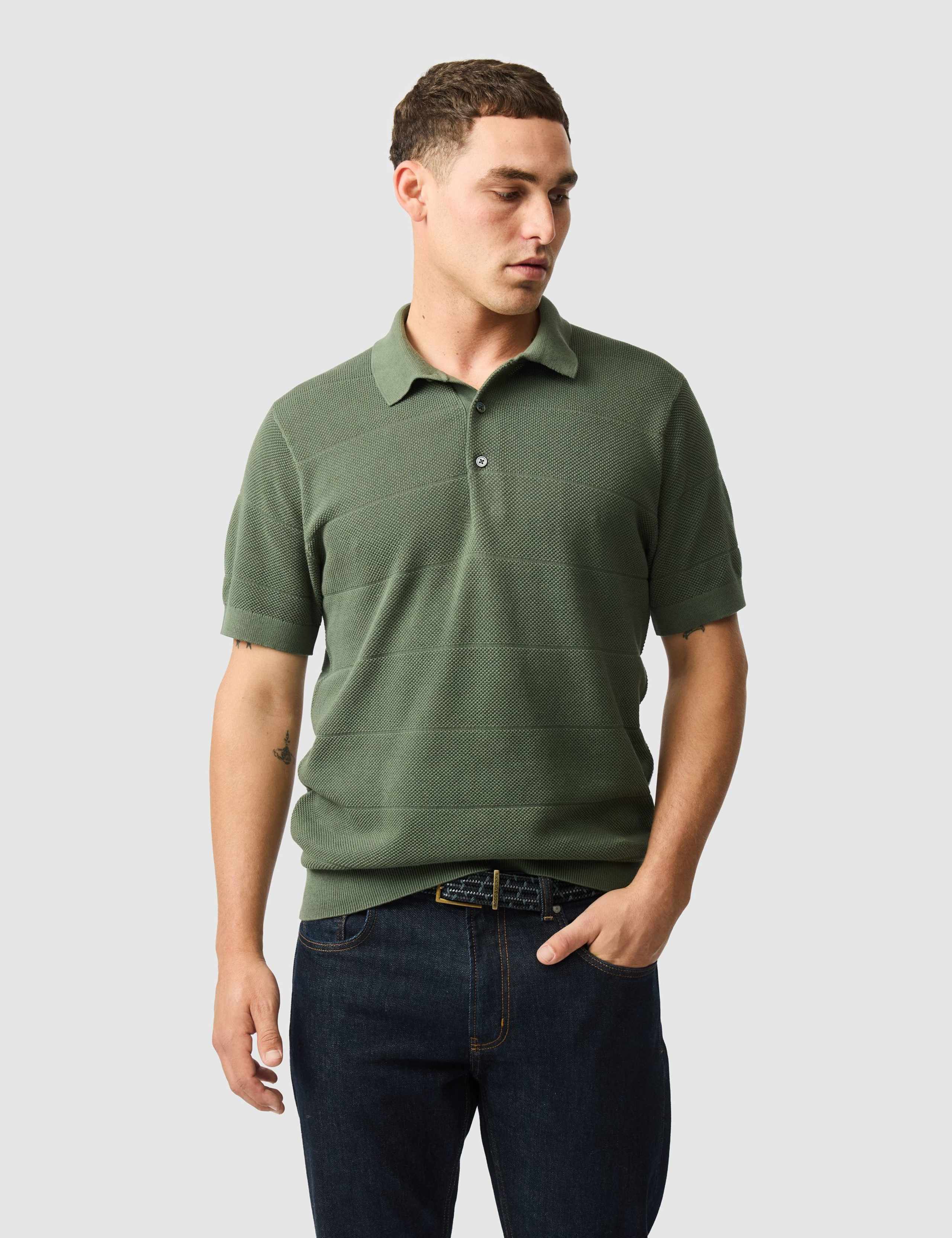 Masons Pure Cotton Flat Knitted Polo Shirt 1 of 6