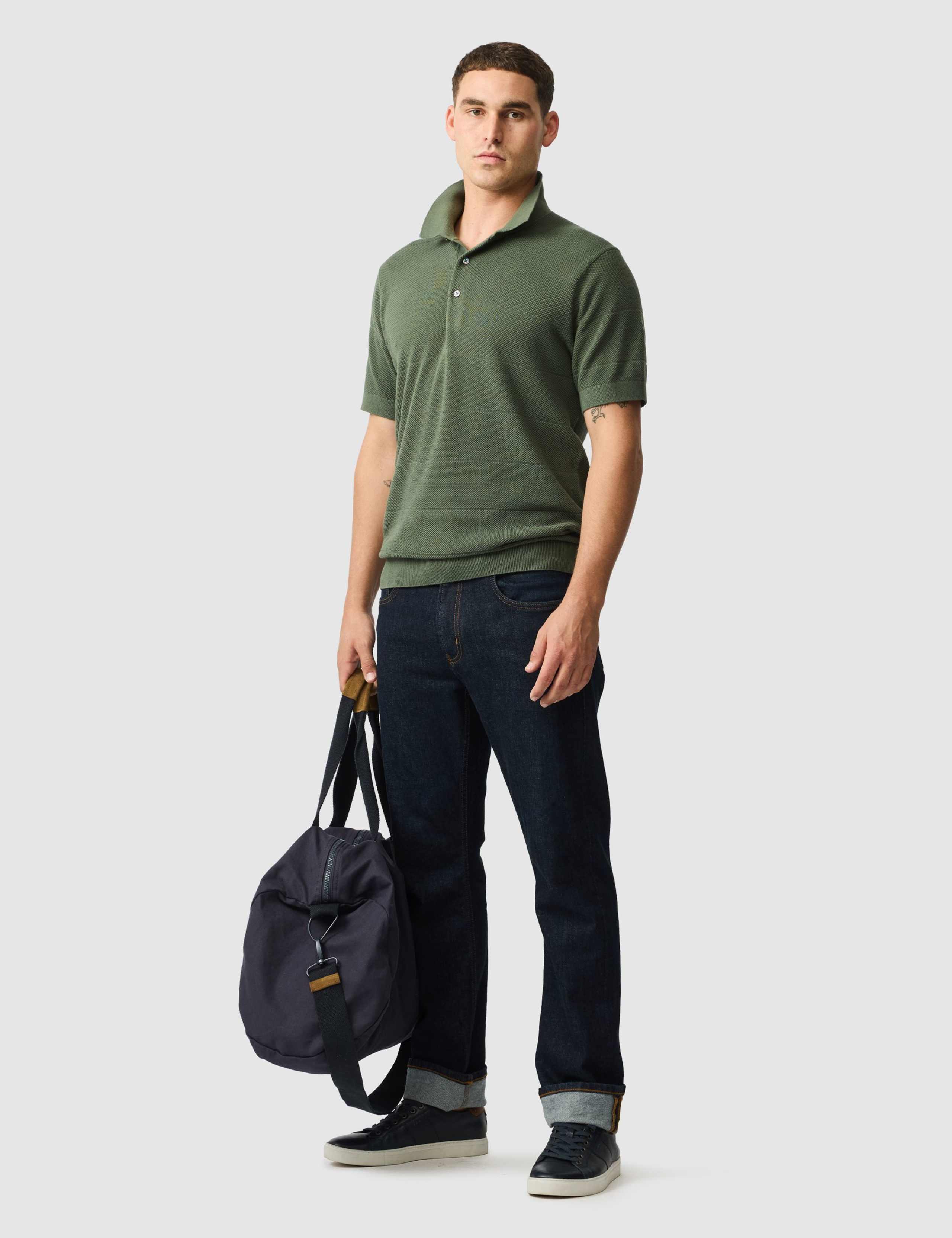 Masons Pure Cotton Flat Knitted Polo Shirt 3 of 6