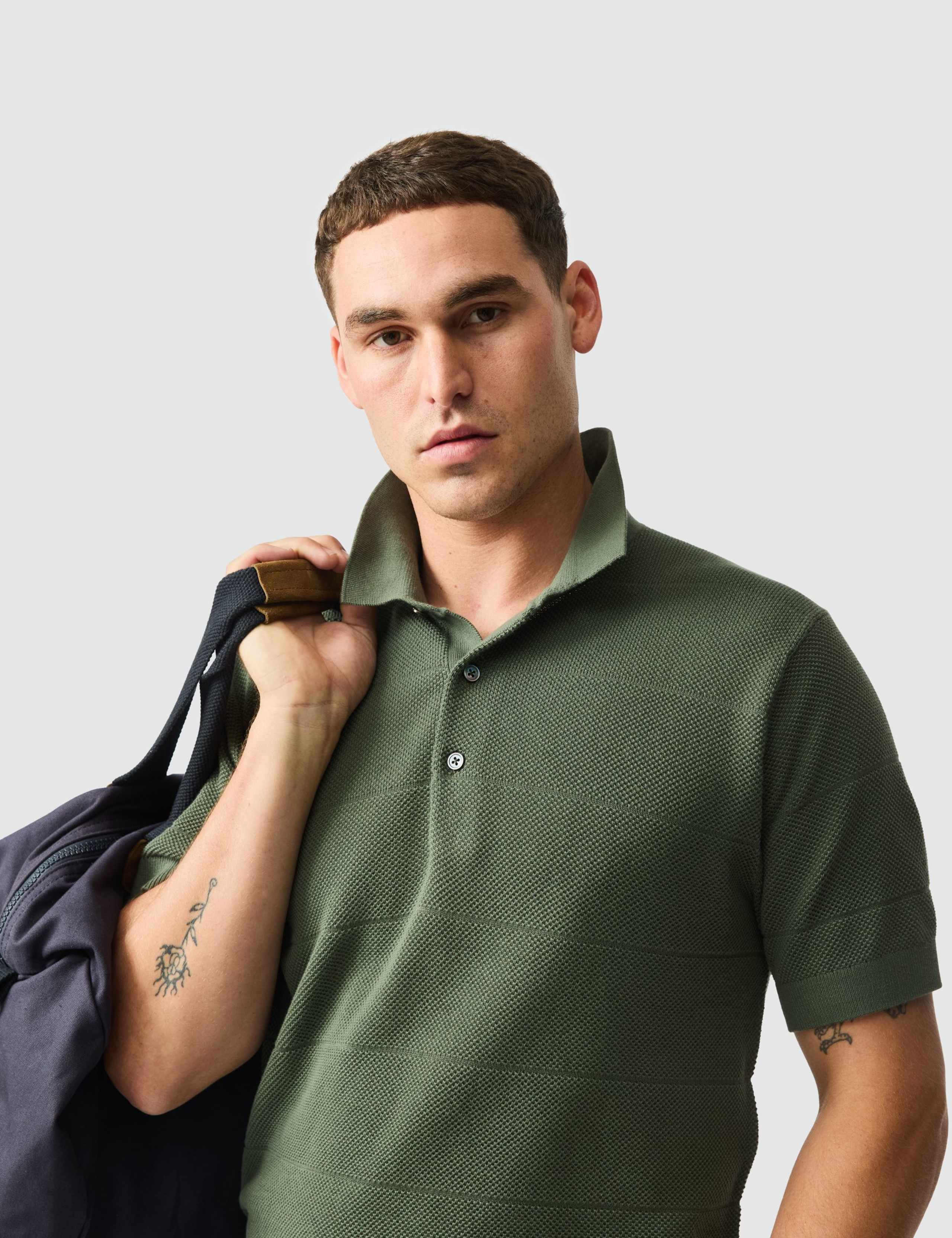 Masons Pure Cotton Flat Knitted Polo Shirt 4 of 6