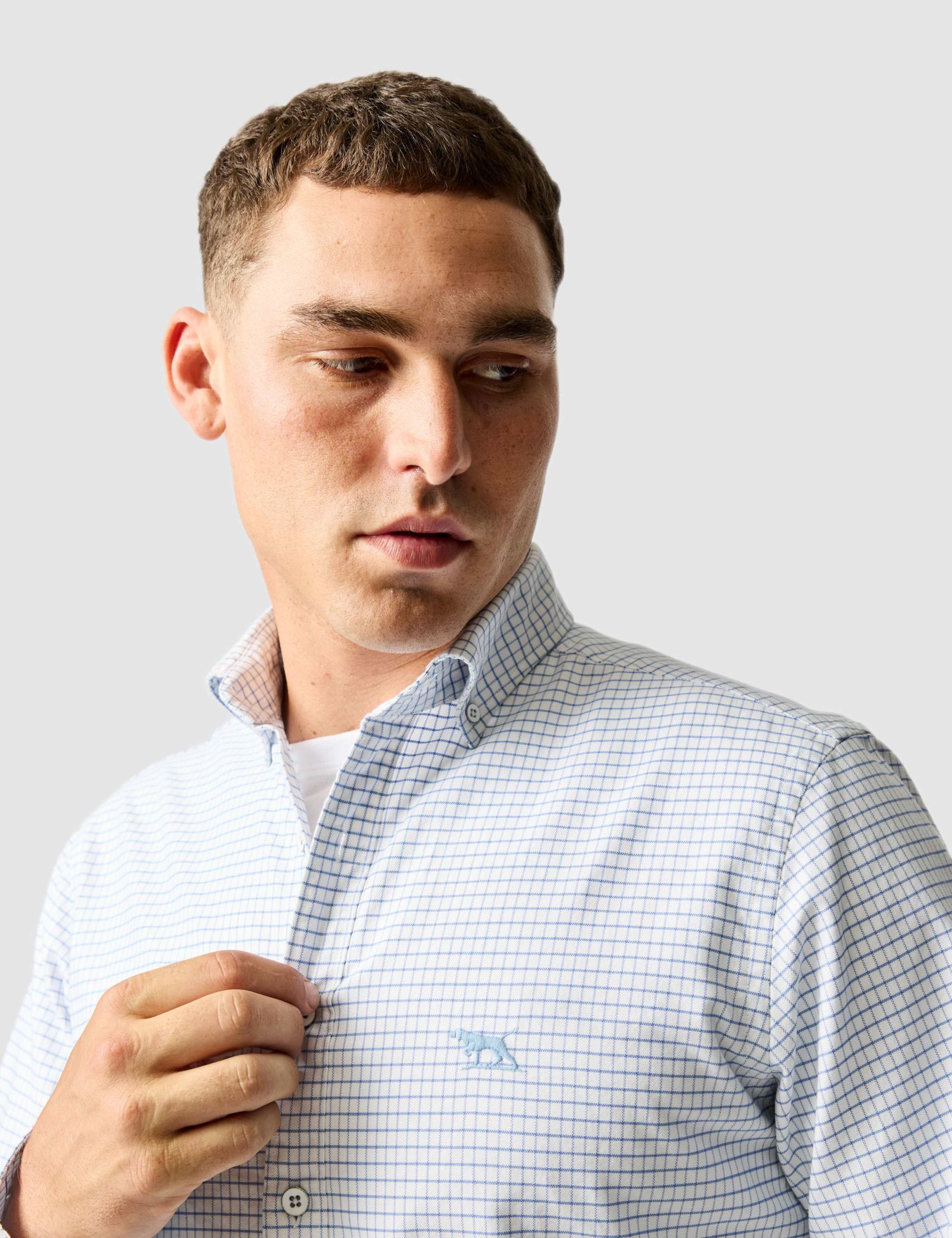 Gunn Slim Fit Pure Cotton Check Oxford Shirt 4 of 6