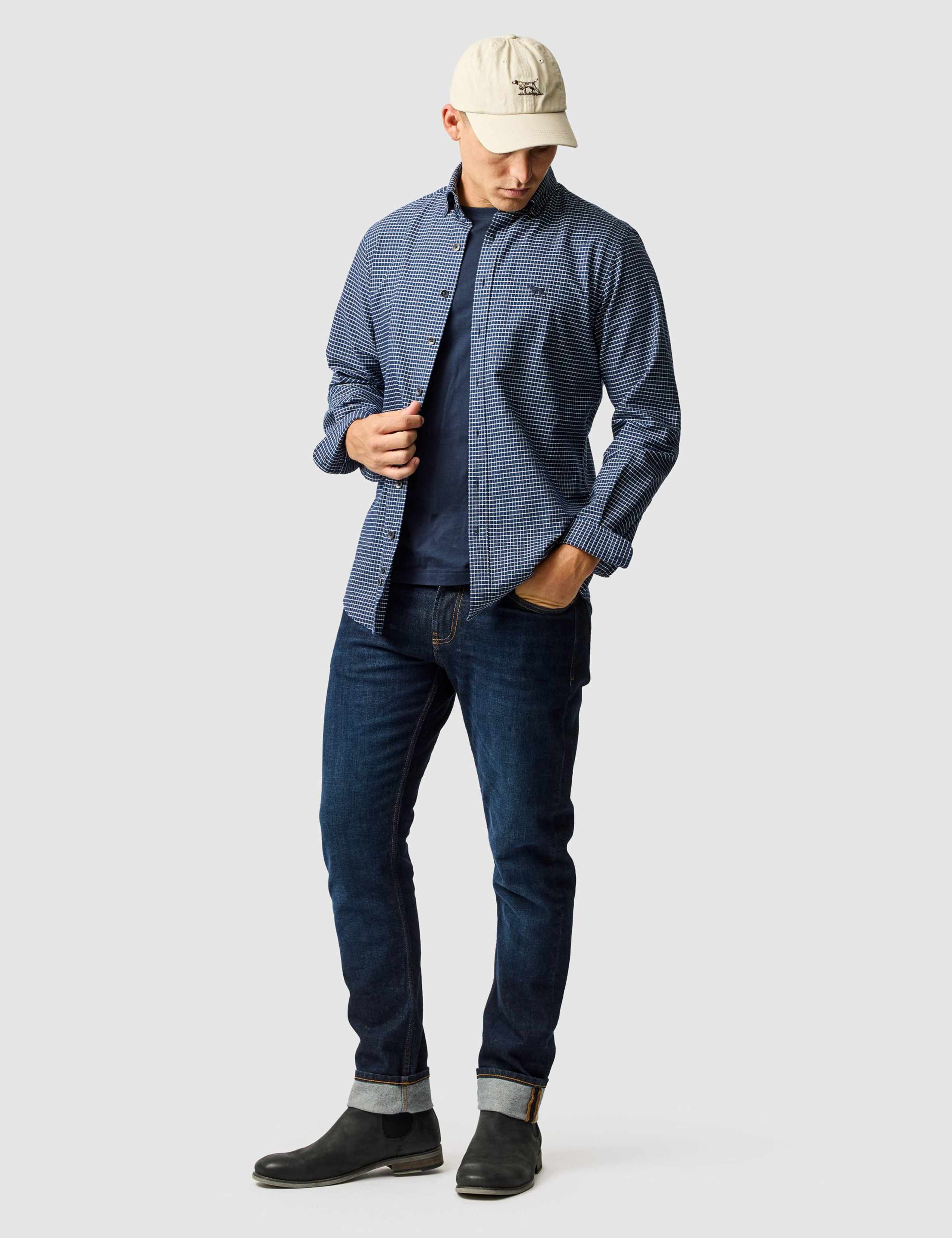 Gunn Slim Fit Pure Cotton Check Oxford Shirt 4 of 6