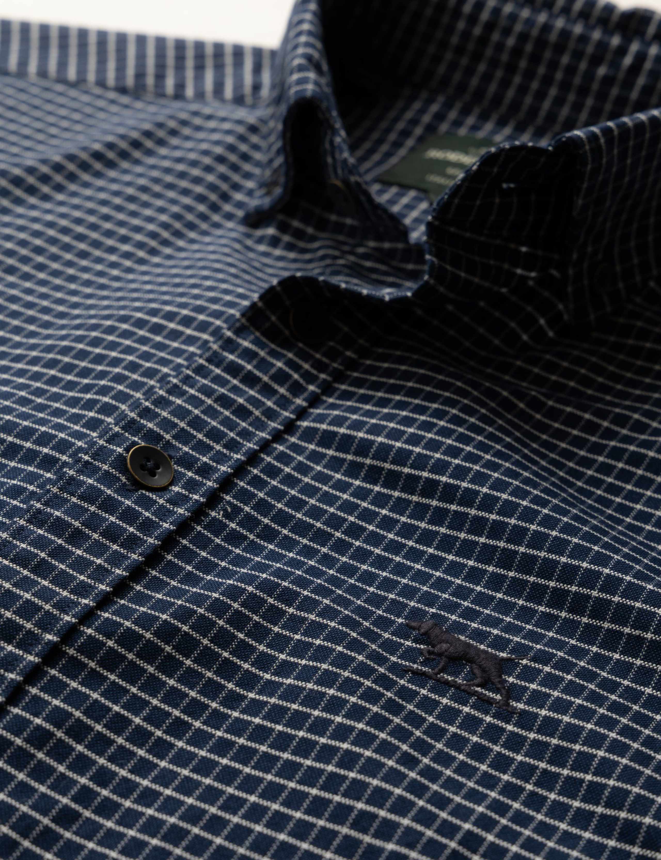 Gunn Slim Fit Pure Cotton Check Oxford Shirt 5 of 6