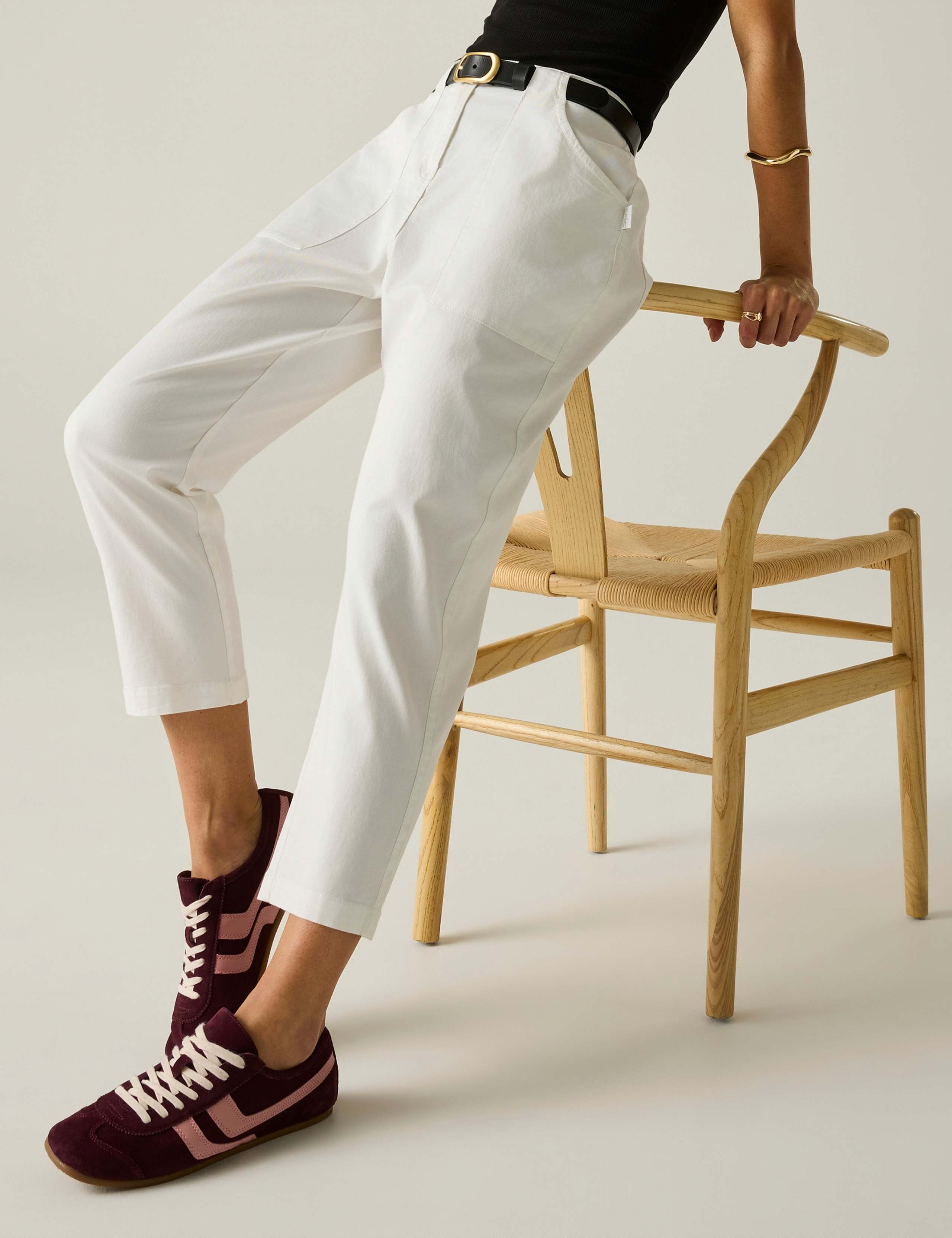 Shorebella Cotton Blend Straight Leg Cropped Trousers 5 of 7