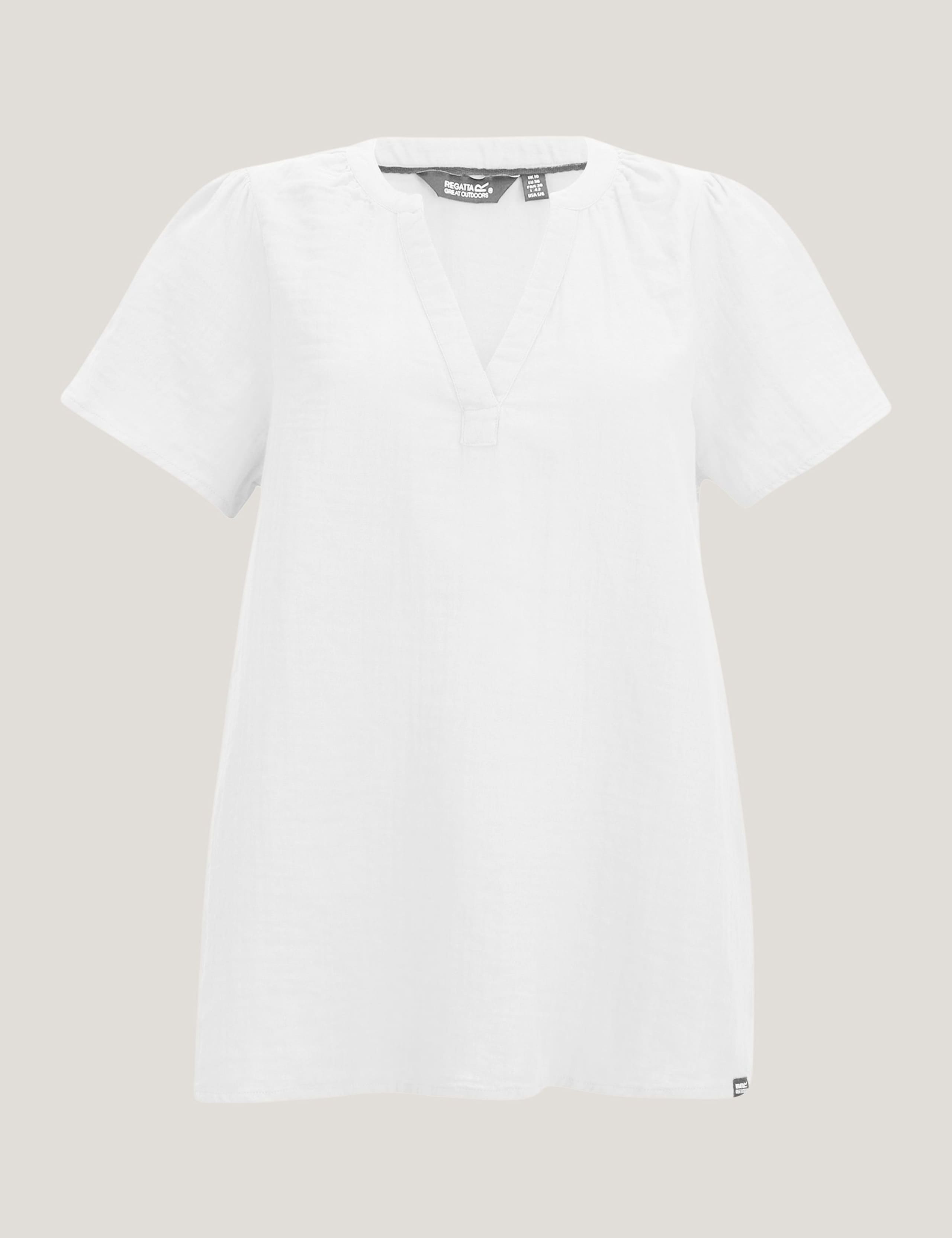 Selen Pure Cotton V-Neck Popover Blouse 2 of 7