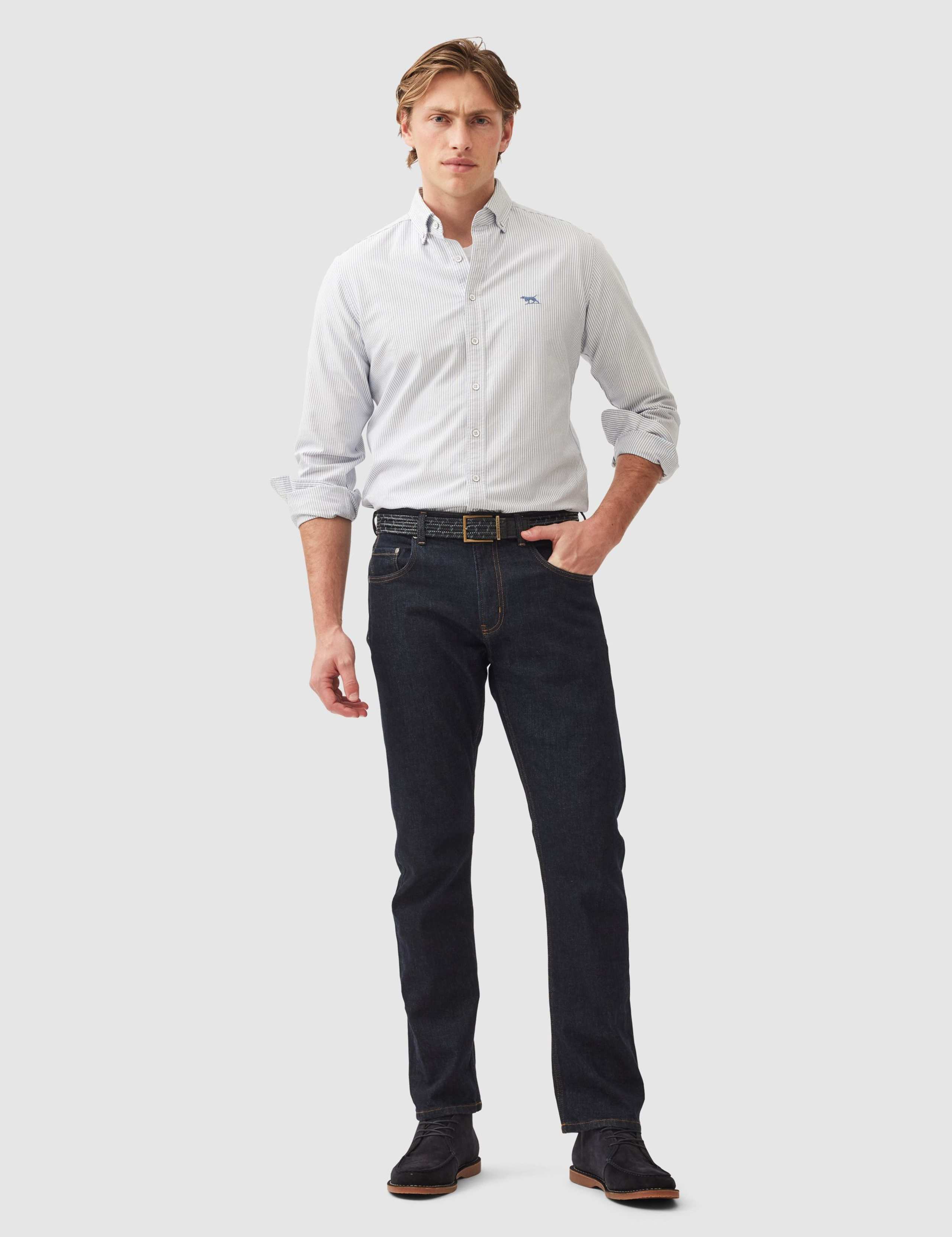 Gunn Slim Fit Pure Cotton Striped Oxford Shirt 3 of 5