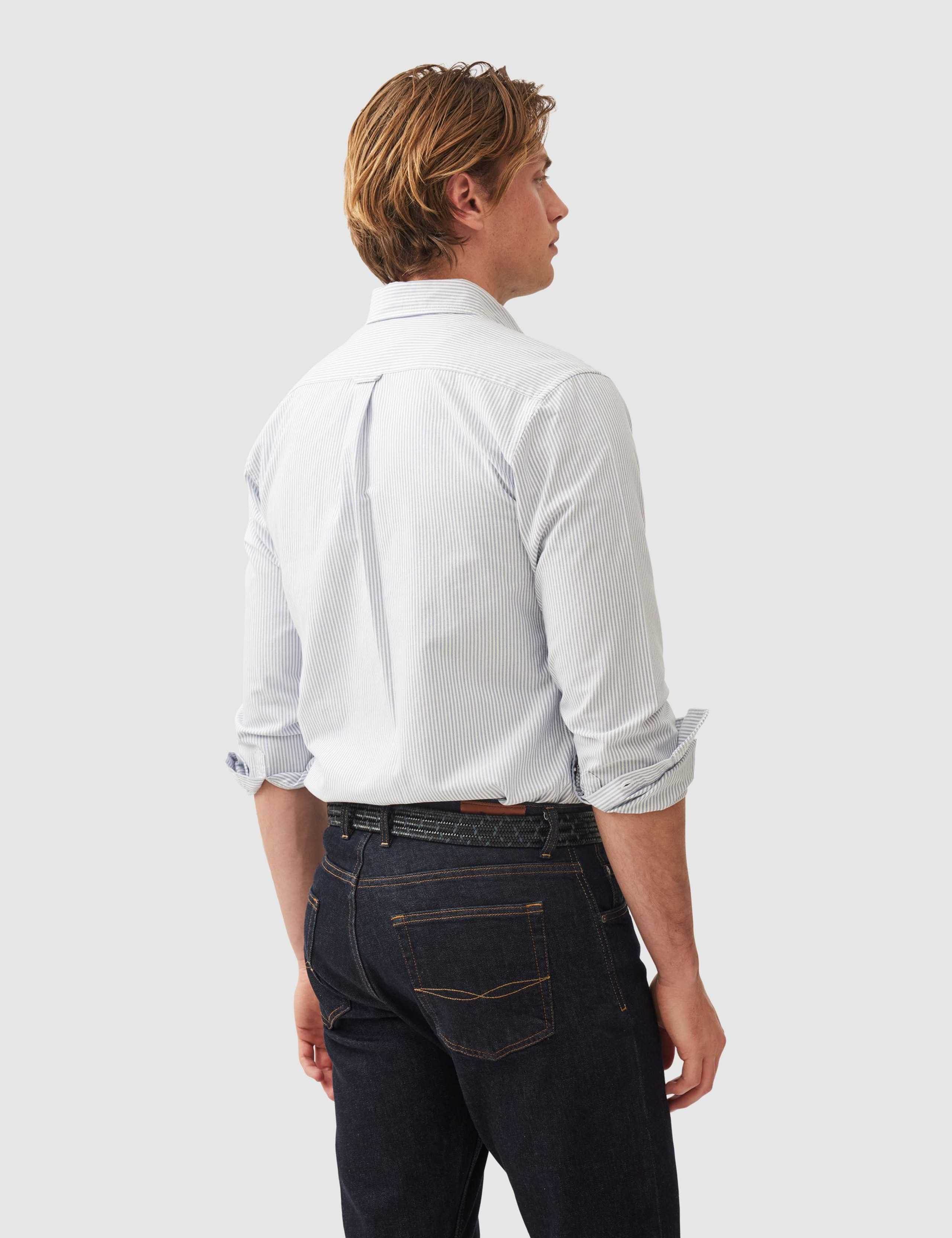 Gunn Slim Fit Pure Cotton Striped Oxford Shirt 4 of 5