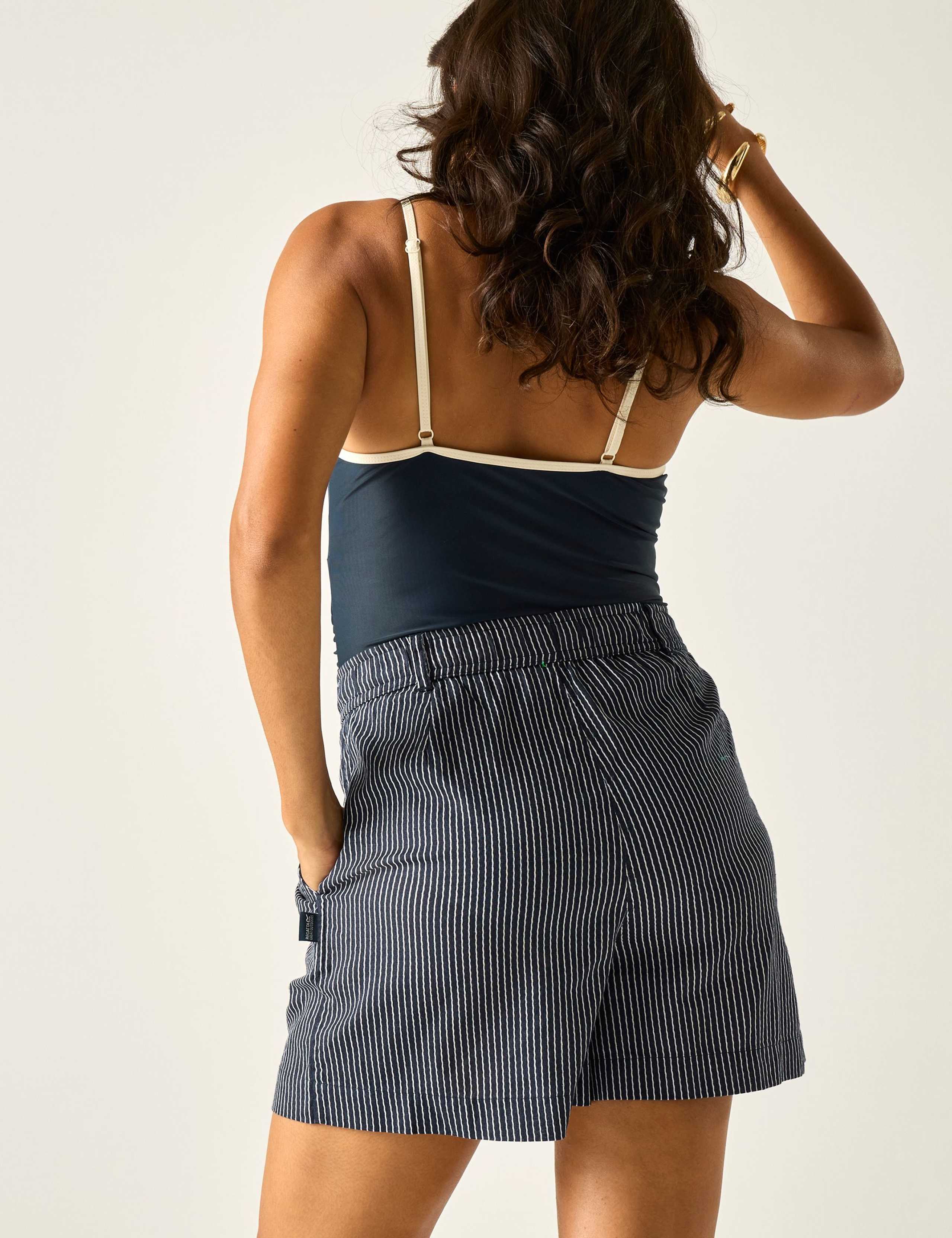 Sabelle Lyocell Blend Striped Shorts 4 of 7