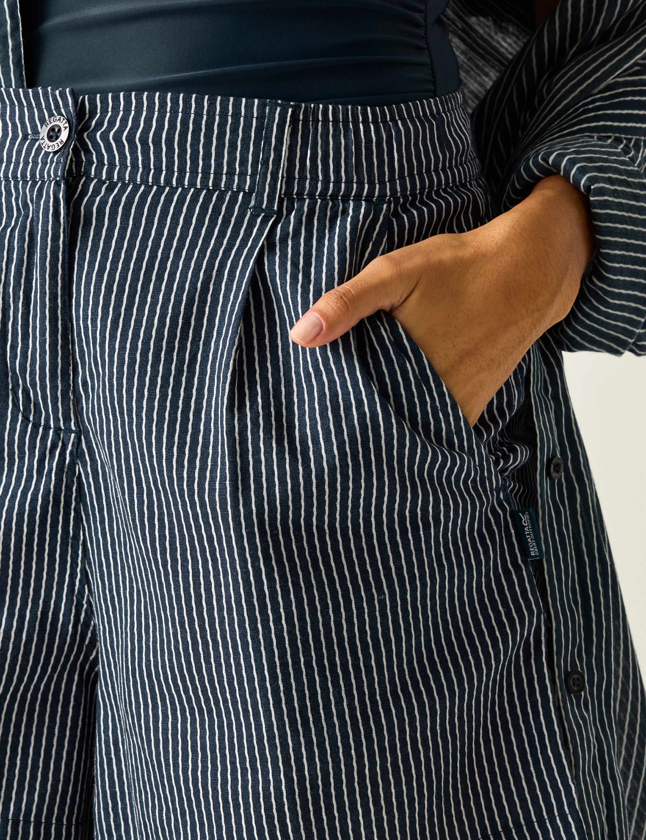 Sabelle Lyocell Blend Striped Shorts 6 of 7