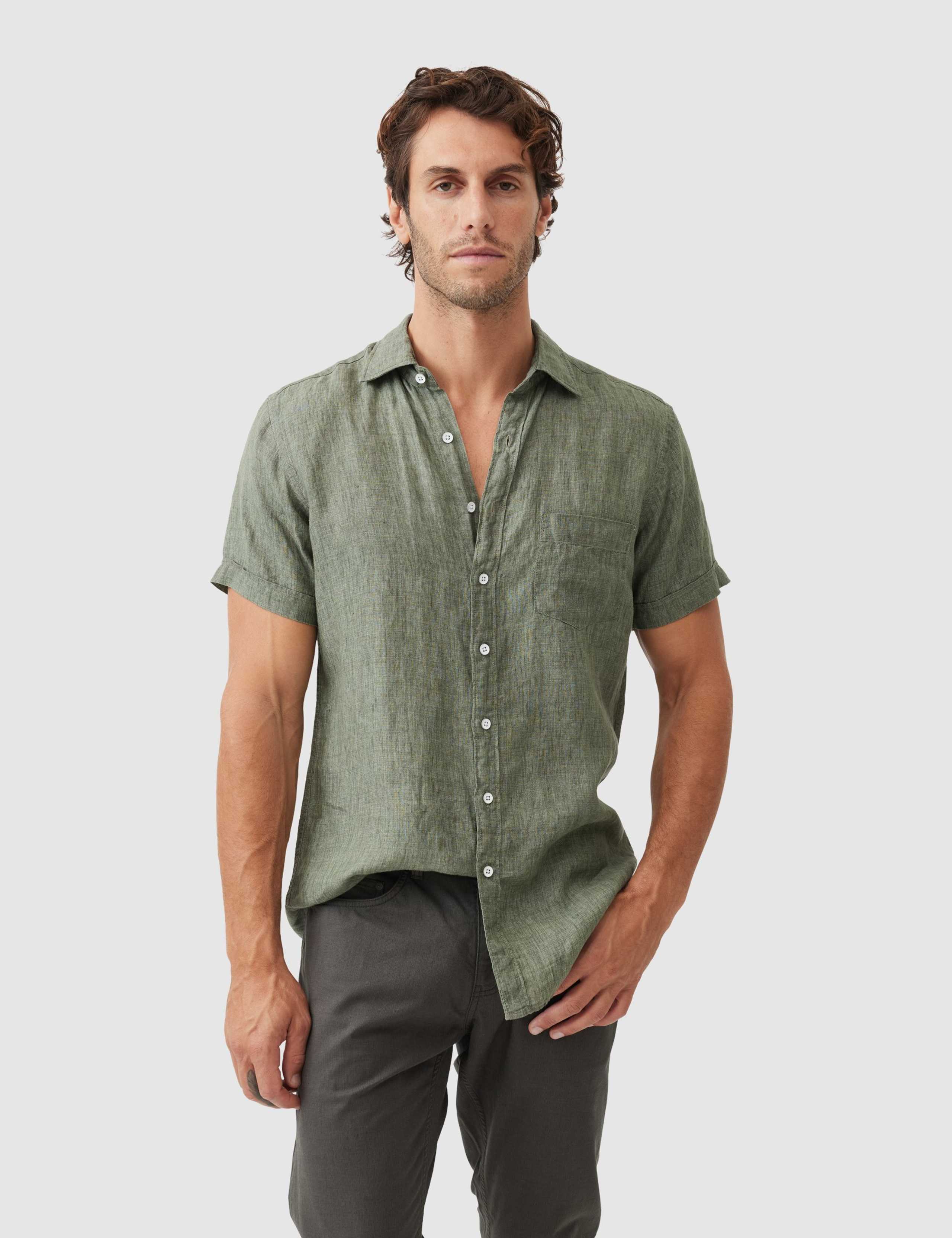 Palm Beach Slim Fit Pure Linen Shirt 1 of 5