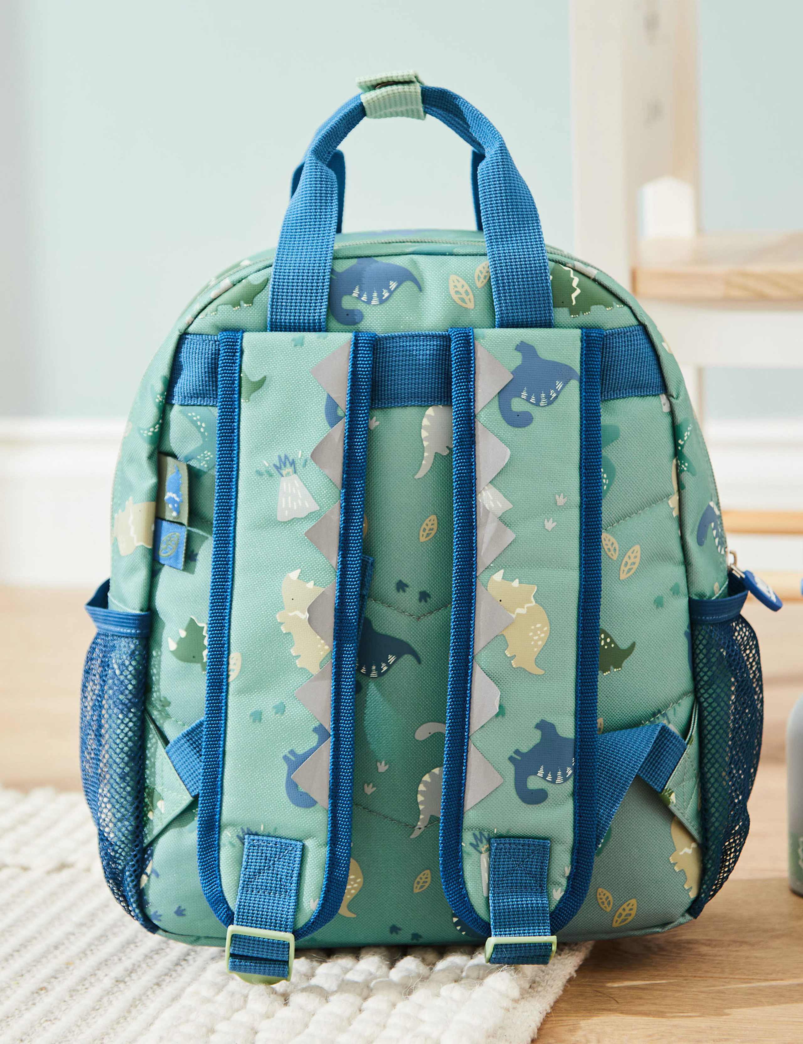 Personalised Khaki Dinosaur Print Medium Backpack 2 of 5
