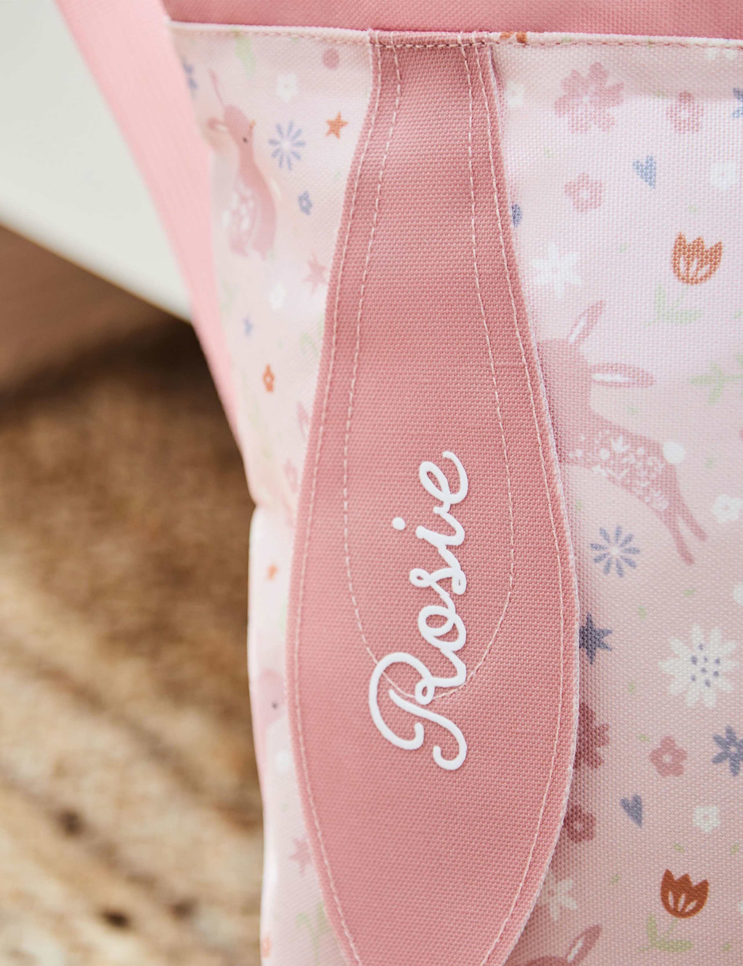 Personalised Pink Bunny Drawstring Bag 3 of 4