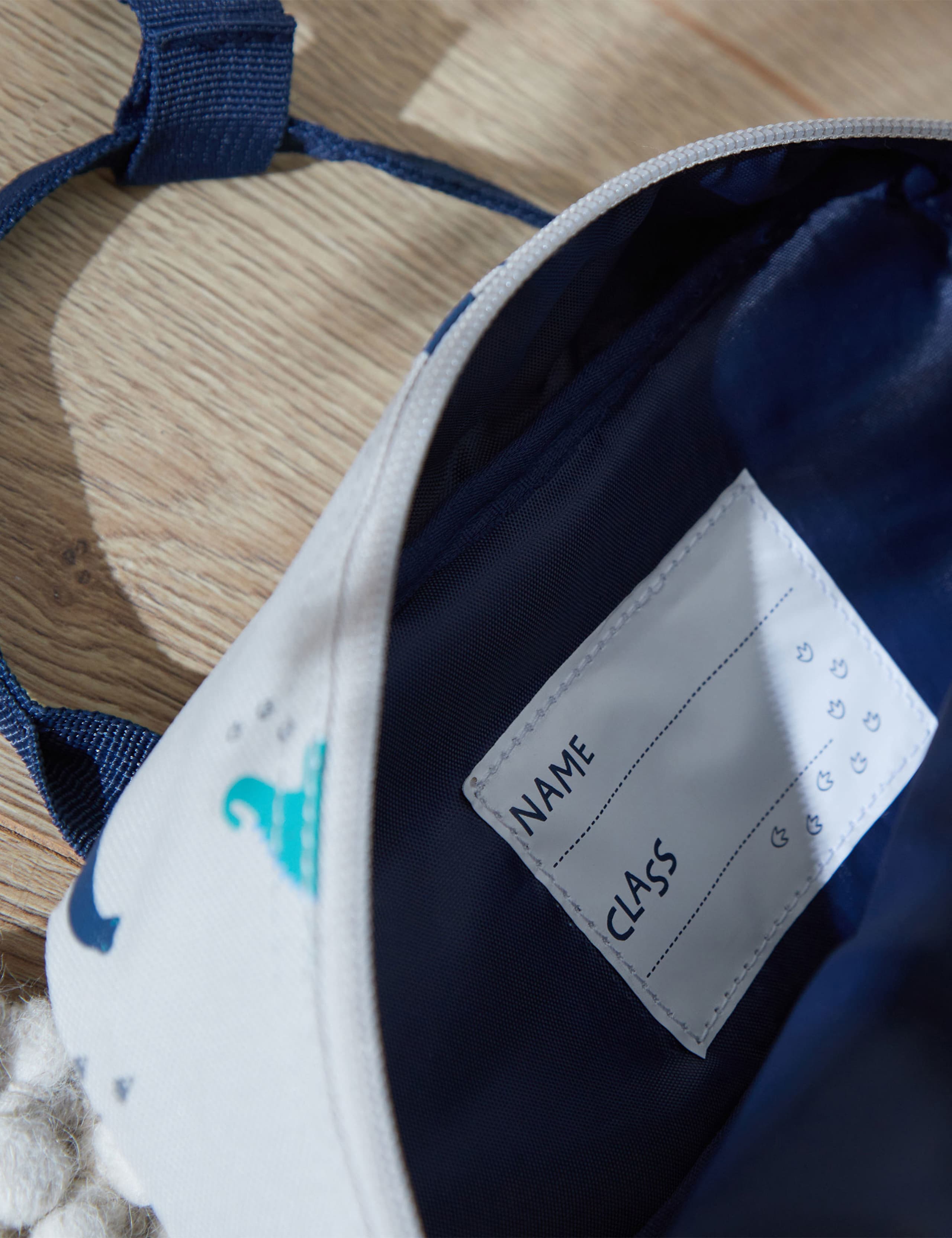 Personalised Grey Dinosaur Medium Backpack 5 of 5