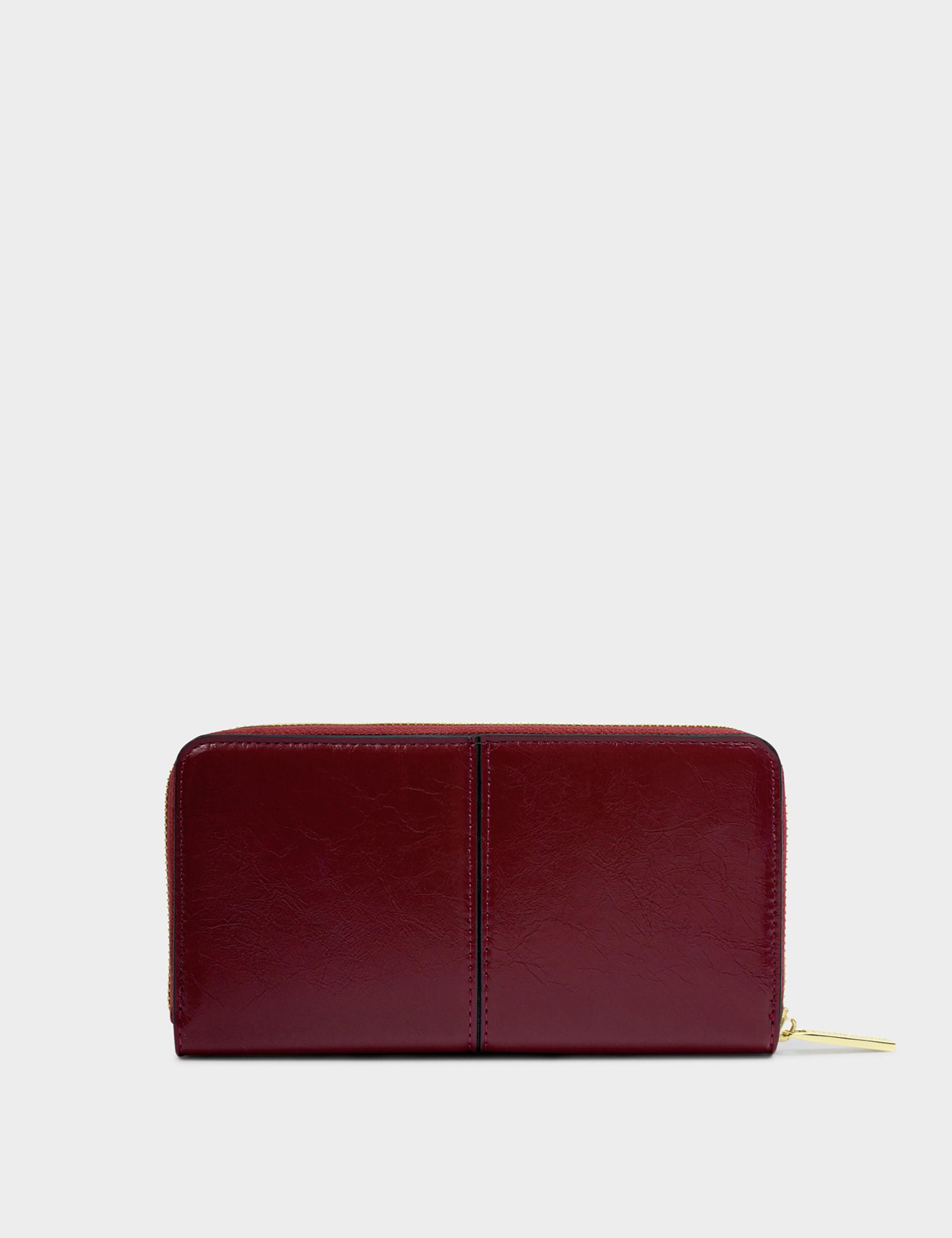 Faux Leather Patent Zip Around Purse 2 of 5
