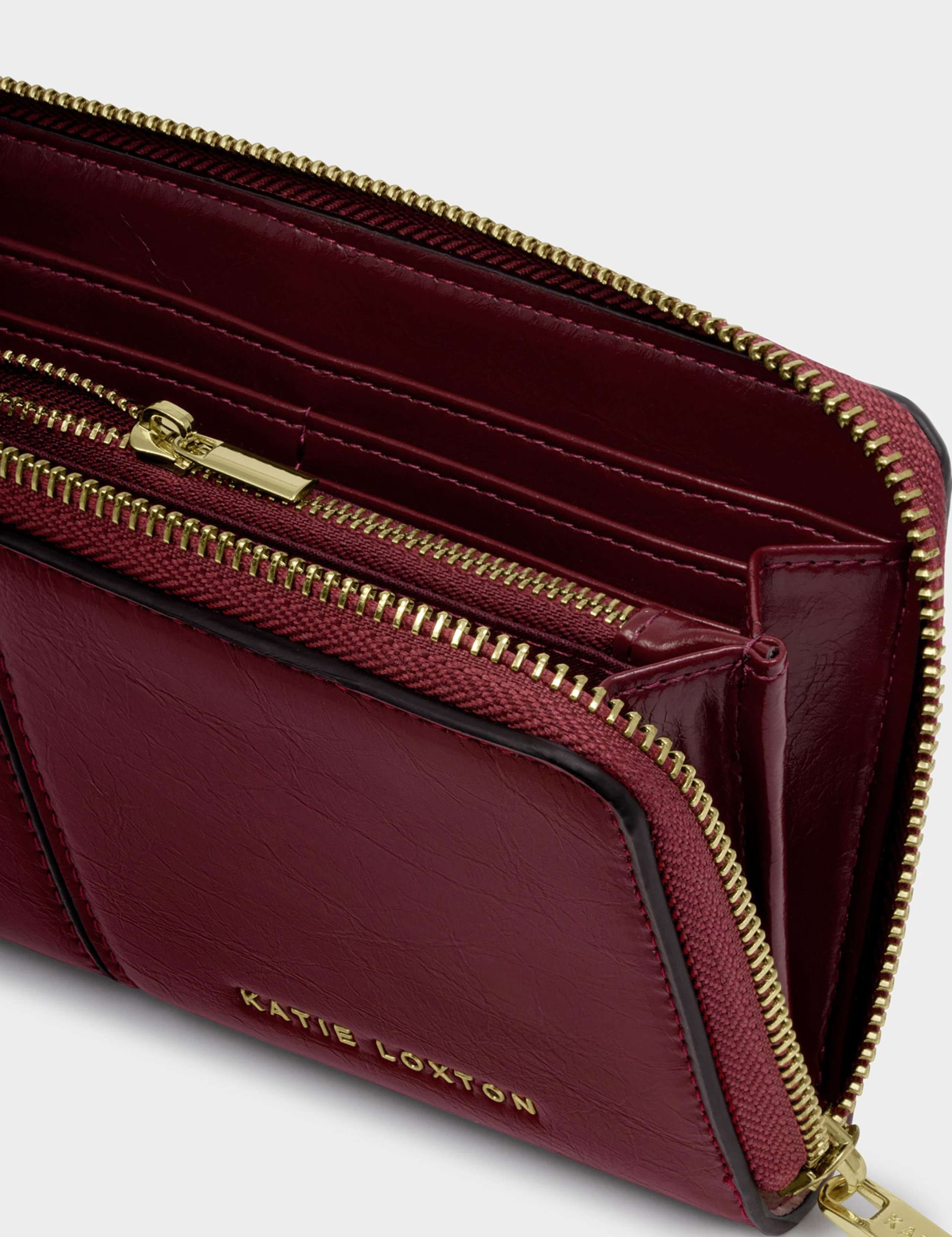 Faux Leather Patent Zip Around Purse 3 of 5