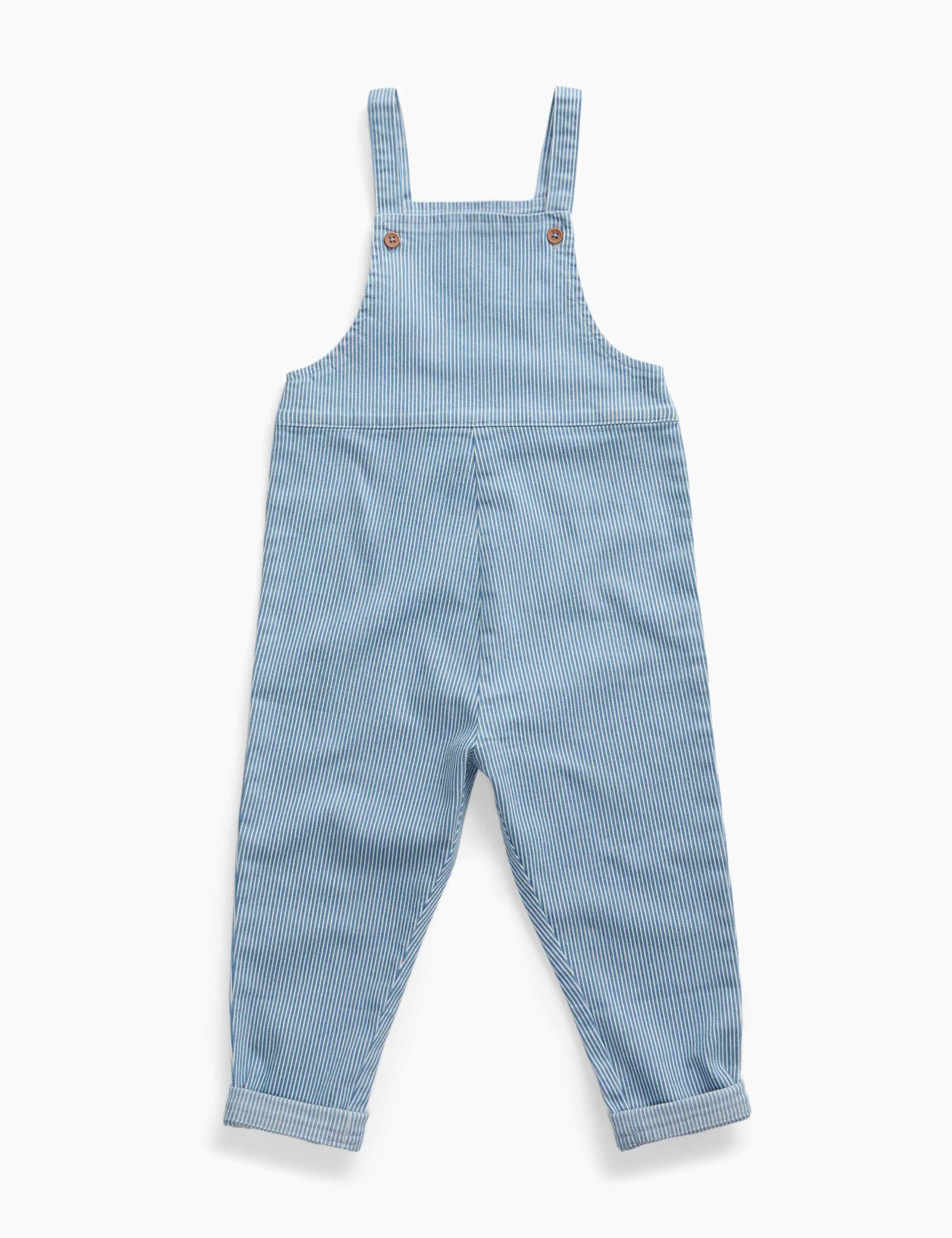 Denim Striped Dungarees (3 Mths - 4 Yrs) 2 of 3