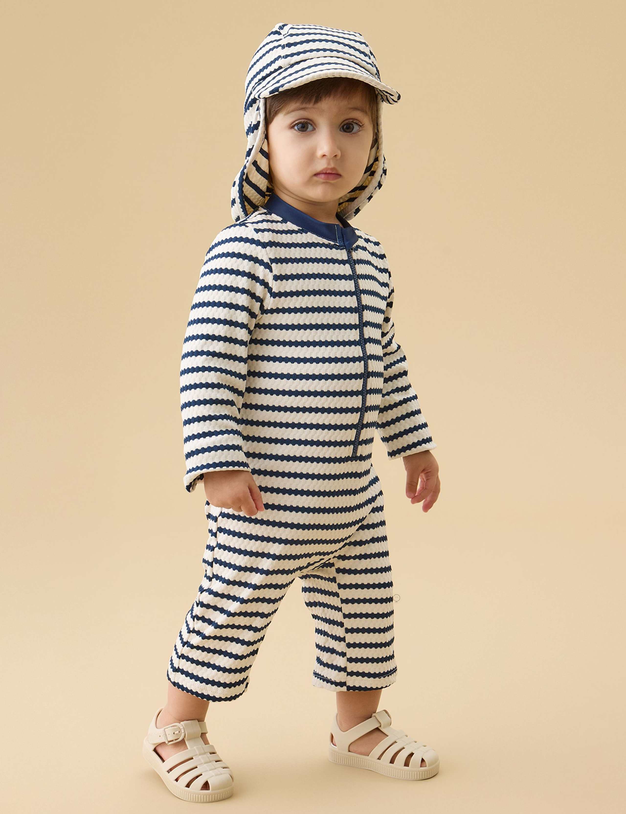 Striped All In One Swimsuit (0-18 Mths) 3 of 5