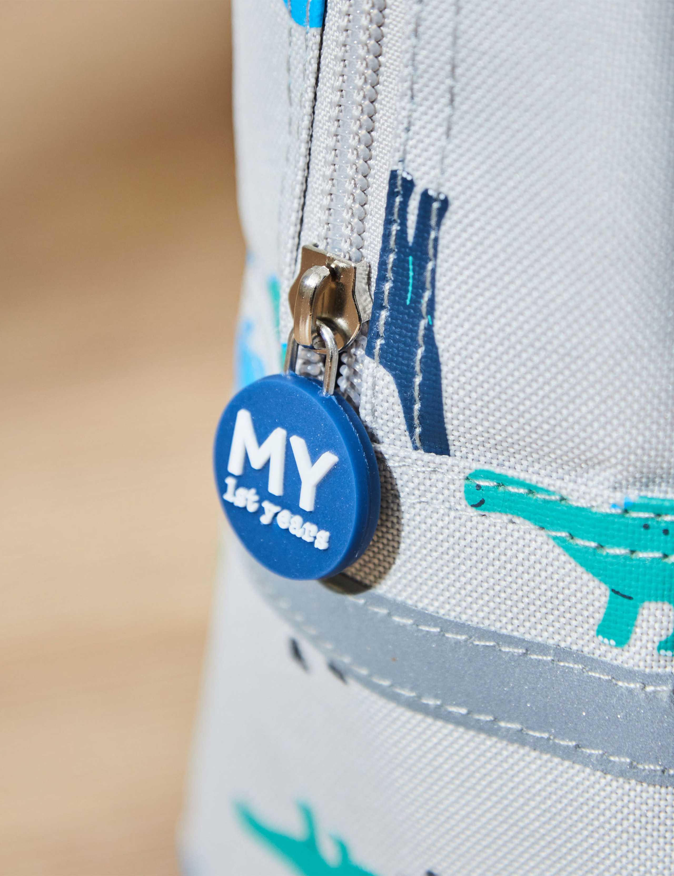 Personalised Grey Dinosaur Print Lunch Bag 3 of 5