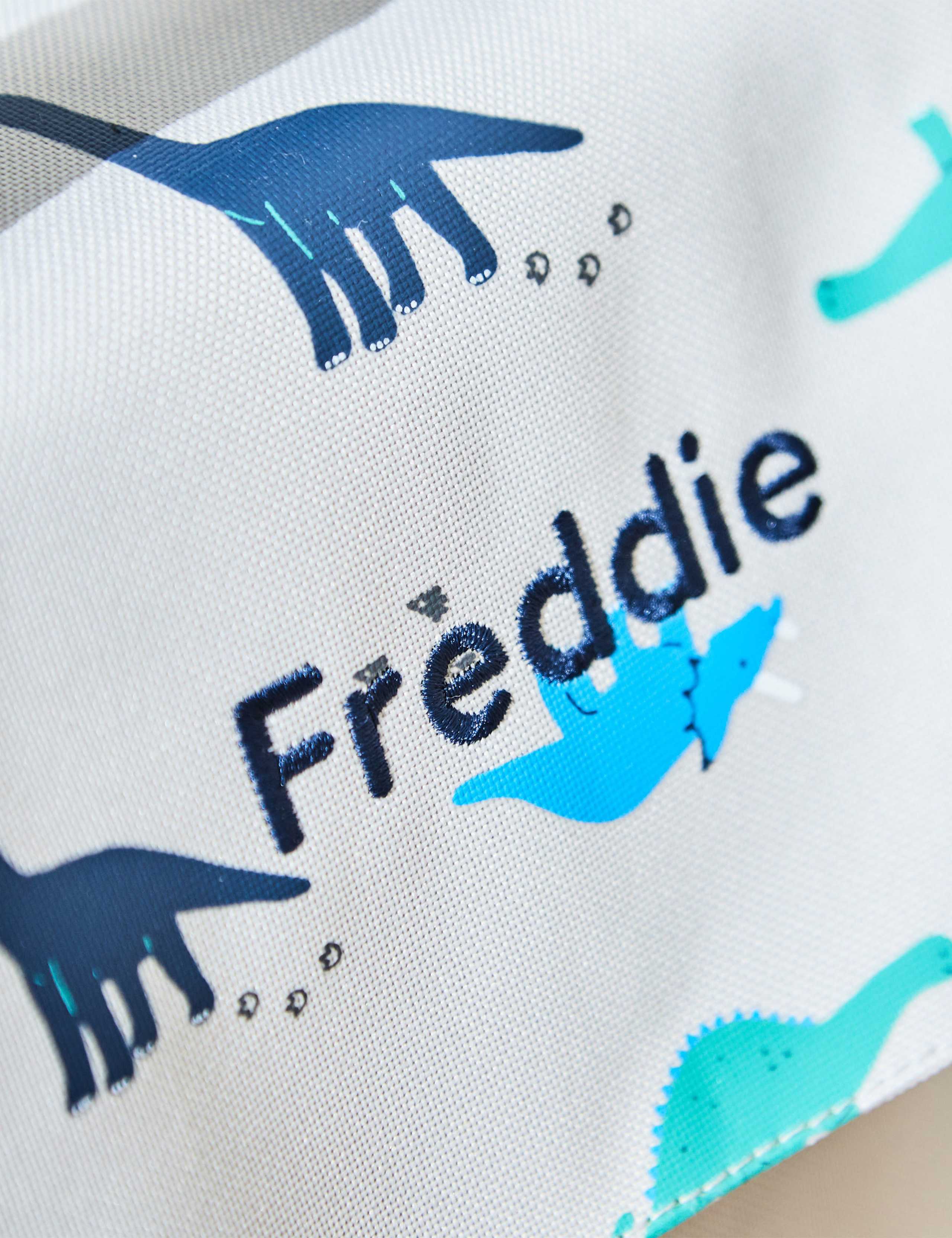 Personalised Grey Dinosaur Print Lunch Bag 4 of 5