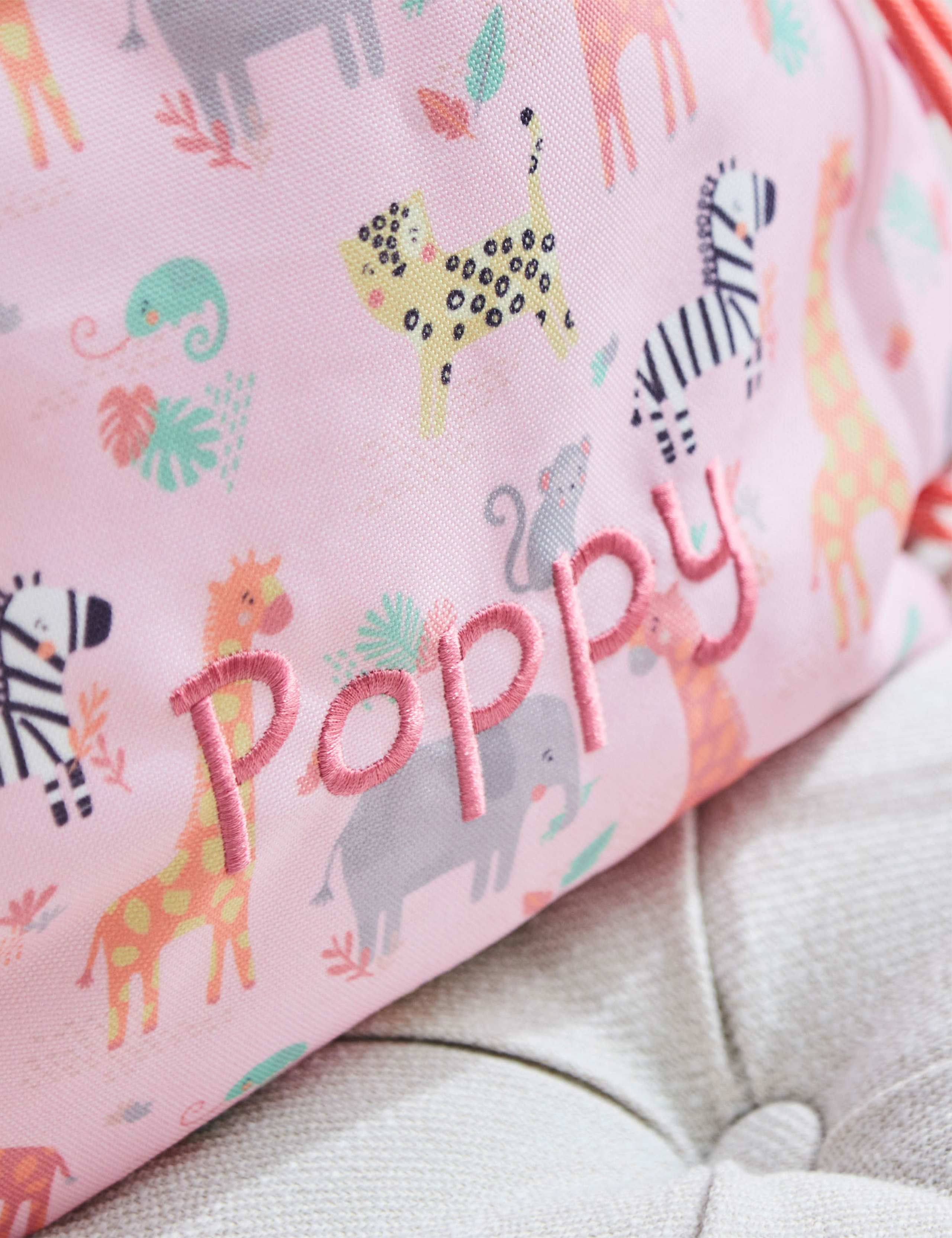 Personalised Pink Safari Print Drawstring Bag 2 of 3